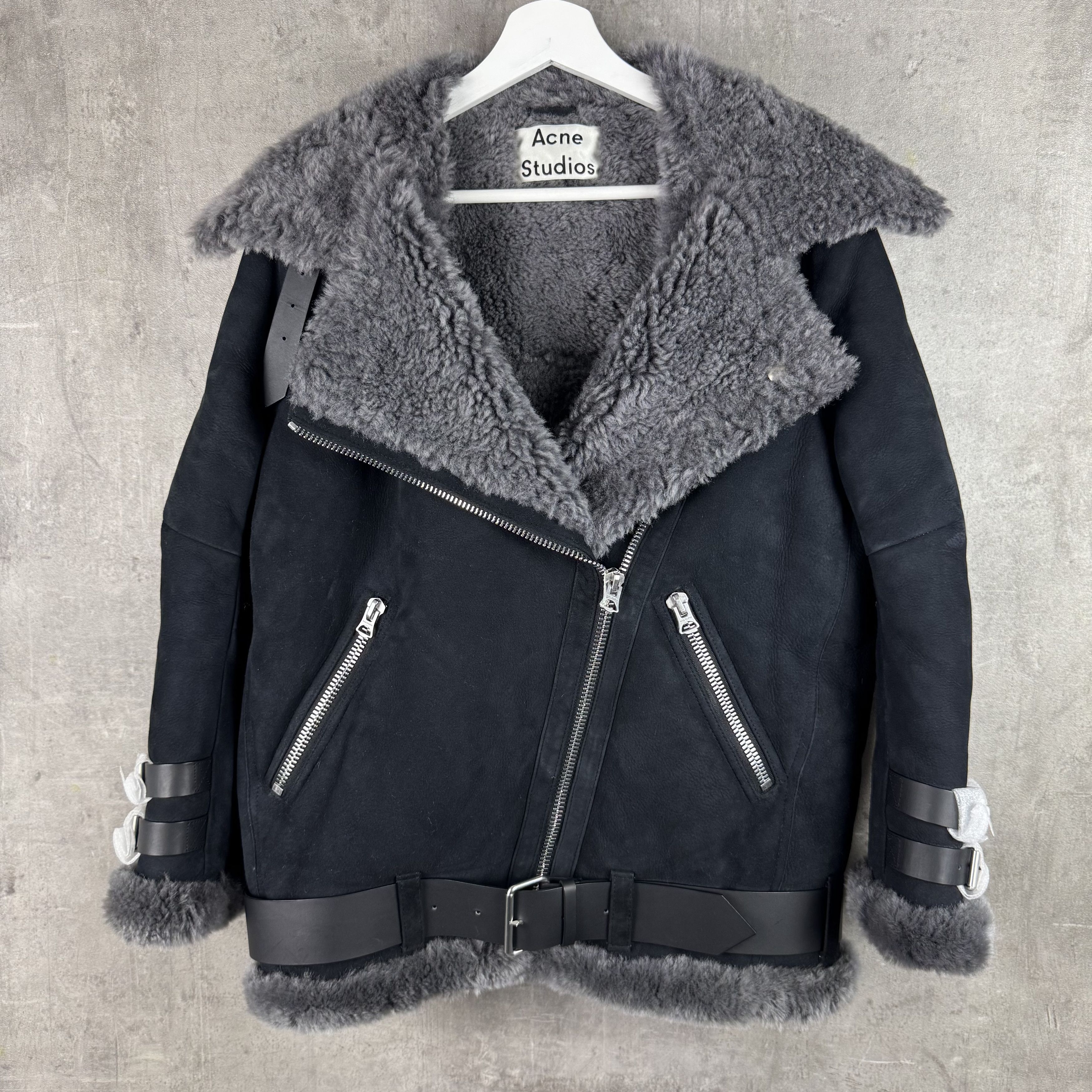 Acne Velocite Shearling Jacket ACNE STUDIOS Velocite Biker 