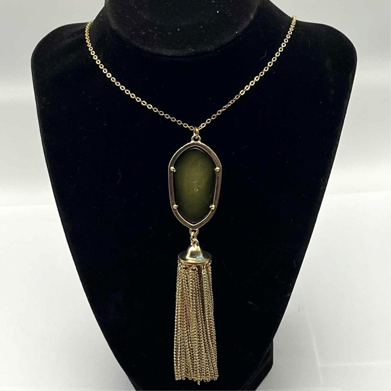 Other Gold & Green Drop Stone Necklace Size ONE SIZE - 1 Thumbnail