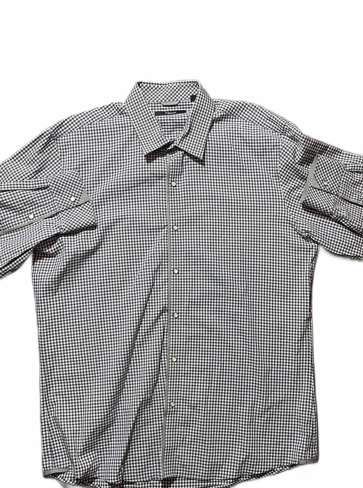 Other 7 Diamonds Gingham Snap Button up Mens Large Long Sleeve Size 42R - 2 Thumbnail
