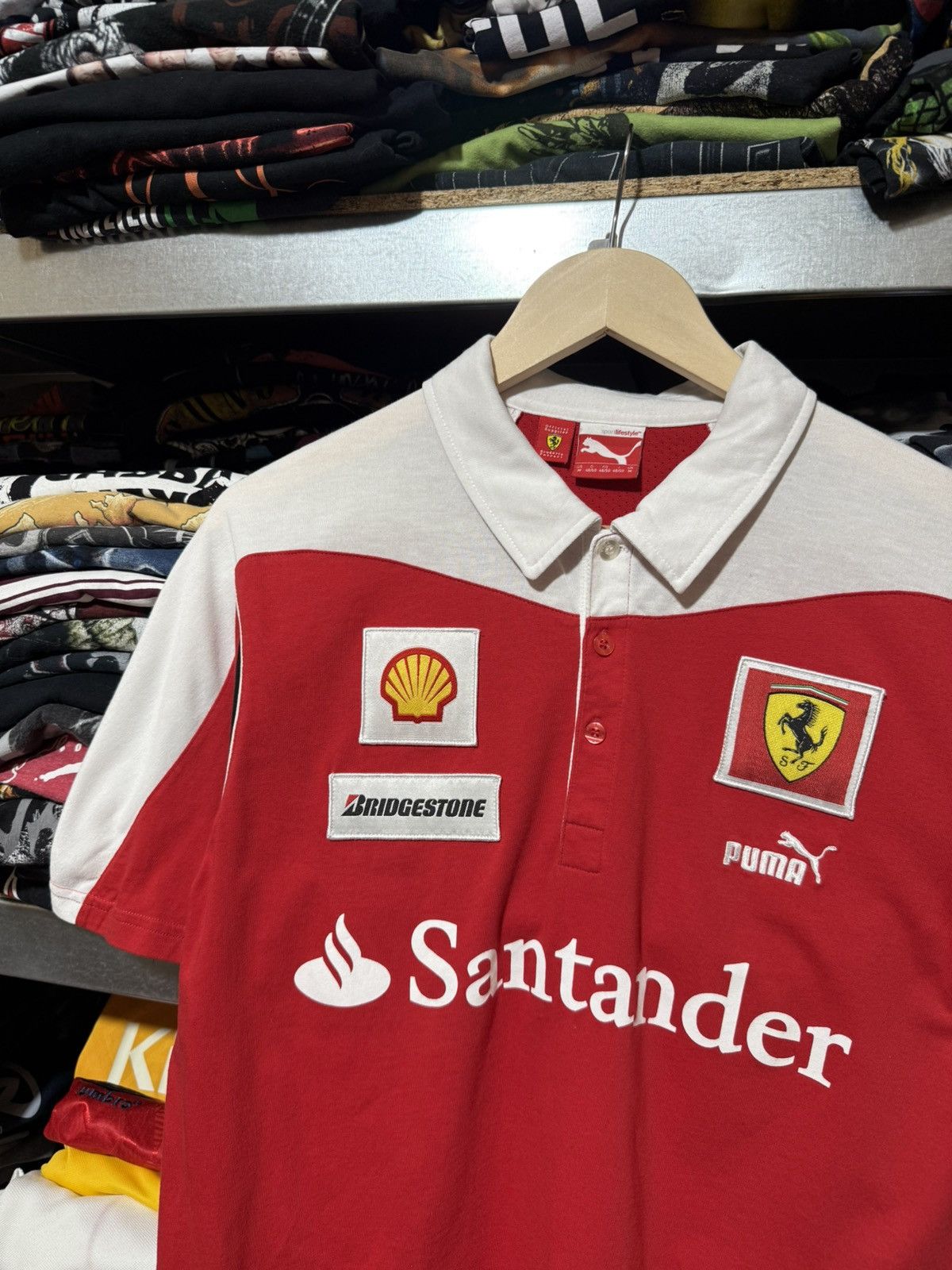 Ferrari Vintage Puma Ferrari Scuderia Firelli Santander F1 Polo Tee Size US M / EU 48-50 / 2 - 3 Thumbnail