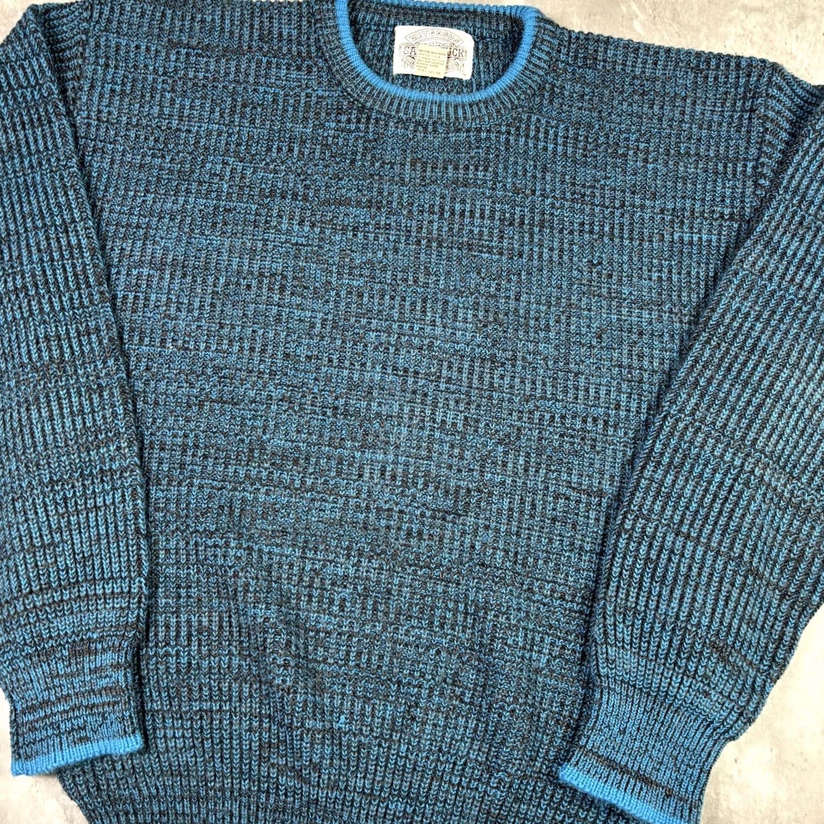 Vintage VINTAGE Saugatuck Pullover Knit Sweater Acrylic Mens XL Blue Black Crew Neck Knit Pattern Solid 80s 90s Size US XL / EU 56 / 4 - 7 Thumbnail