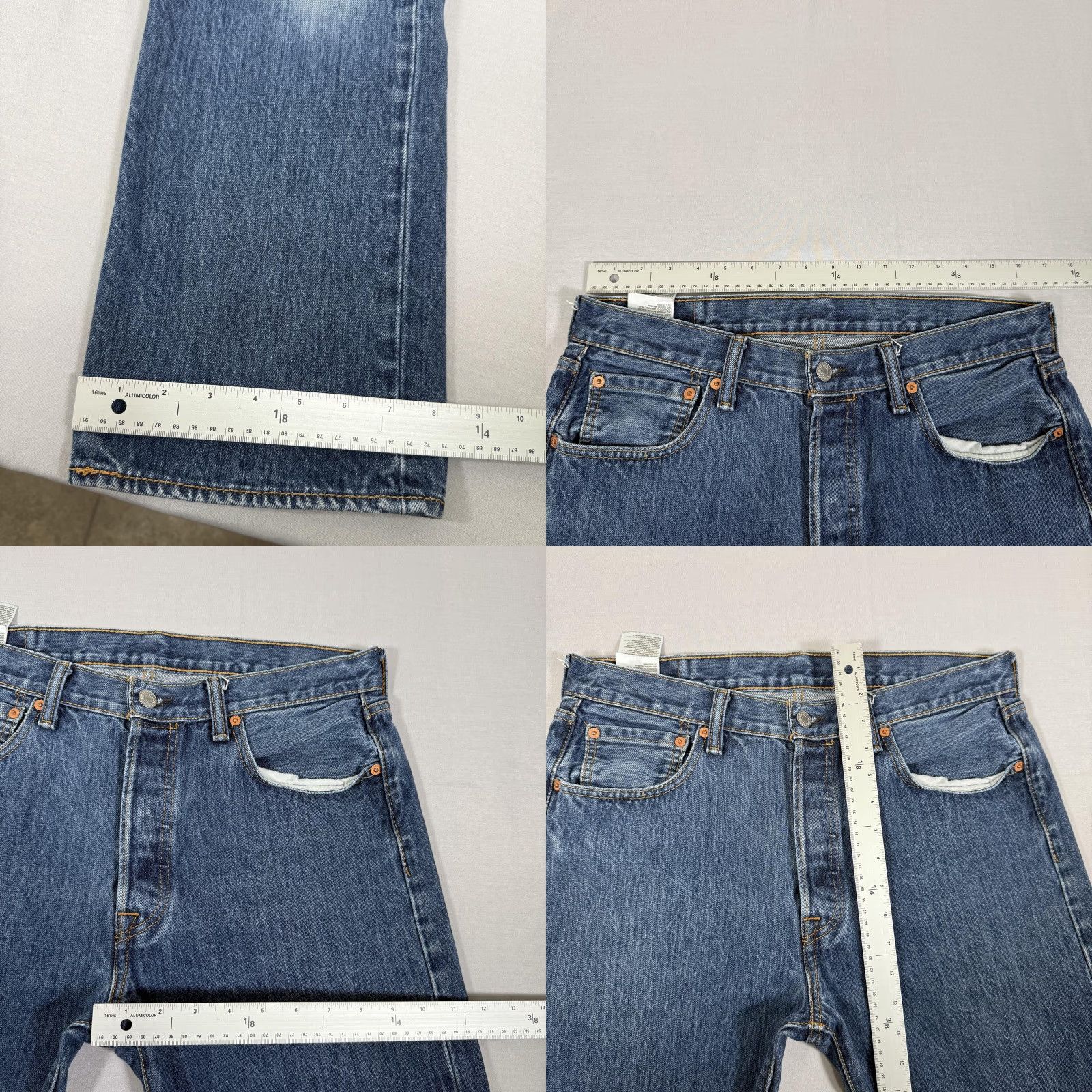 Levi's Levis Jeans Mens 34x32 Blue 501 Straight Denim Pants Western Cowboy Work Size US 34 / EU 50 - 8 Thumbnail