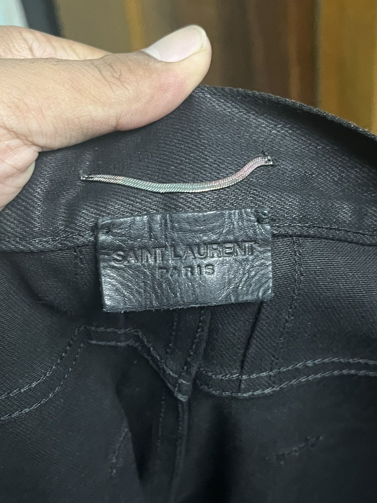 Saint Laurent Paris Saint Laurent Paris 14AW Coated Skinny Denim Pants Size US 35 - 6 Thumbnail