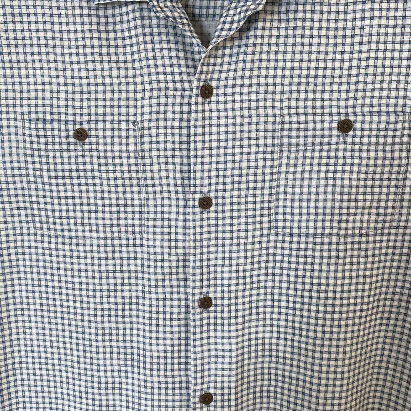 Tommy Bahama TOMMY BAHAMA Checkered Silk Button-Up Shirt Blue XL Short Sleeve Mens Size US XL / EU 56 / 4 - 6 Thumbnail