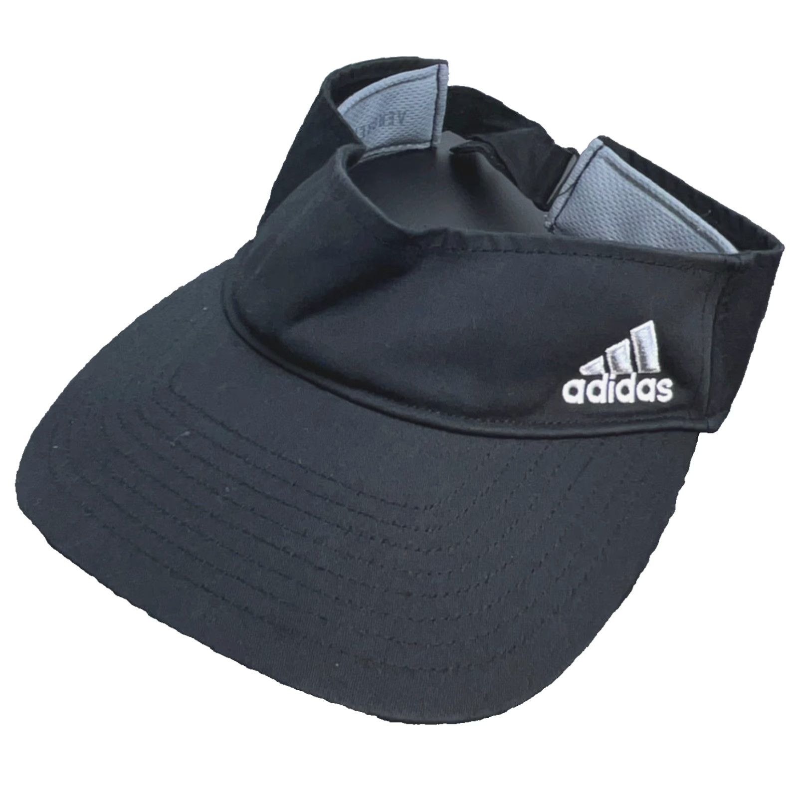 Adidas Adidas Hat Cap Sun Visor Strap Back Black Logo Golf Clima Lite Visor Mens One Size Adjustable Lightweight Breatherible Twill Casual Sports Modern Logo Size ONE SIZE - 2 Thumbnail