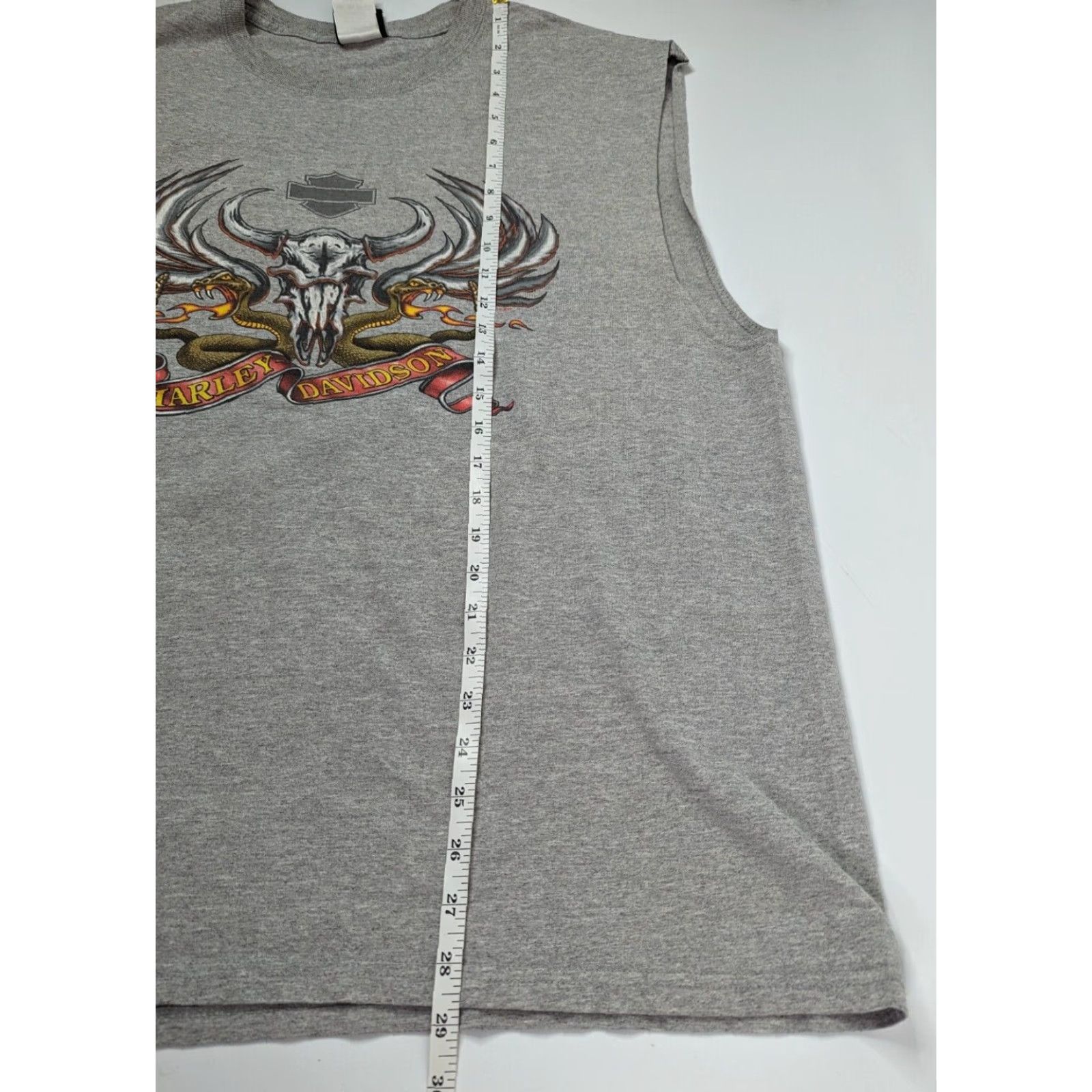 Harley Davidson Harley-Davidson Tank Top XL Gray Sleeveless Crew Neck Mens Biker Skull Logo 2006 Vintage: No Size US XL / EU 56 / 4 - 5 Thumbnail