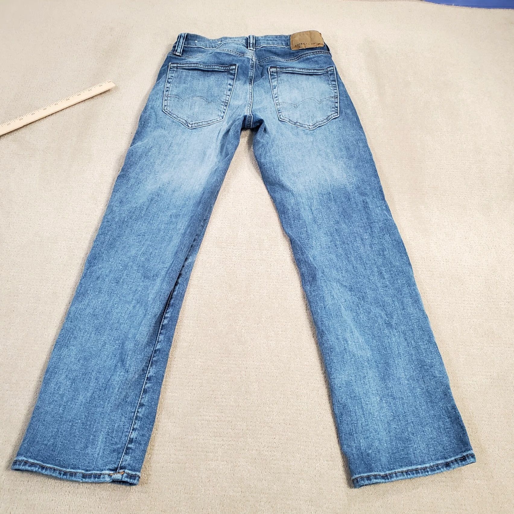 American Eagle Outfitters American Eagle Jeans Mens 28x30 Blue Original Straight Faded Medium Wash Denim Size US 28 / EU 44 - 7 Thumbnail