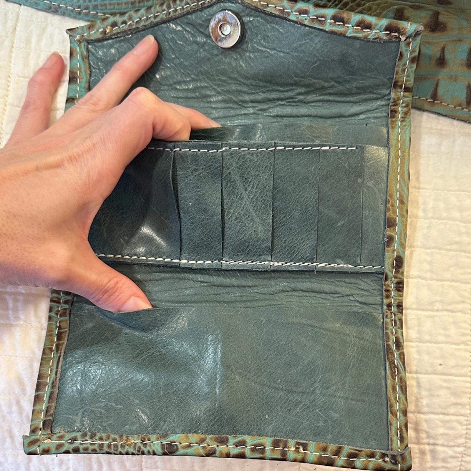 Other Tooled leather Satchel Tote Purse Crocodile Wallet Bag Set Size ONE SIZE - 7 Thumbnail