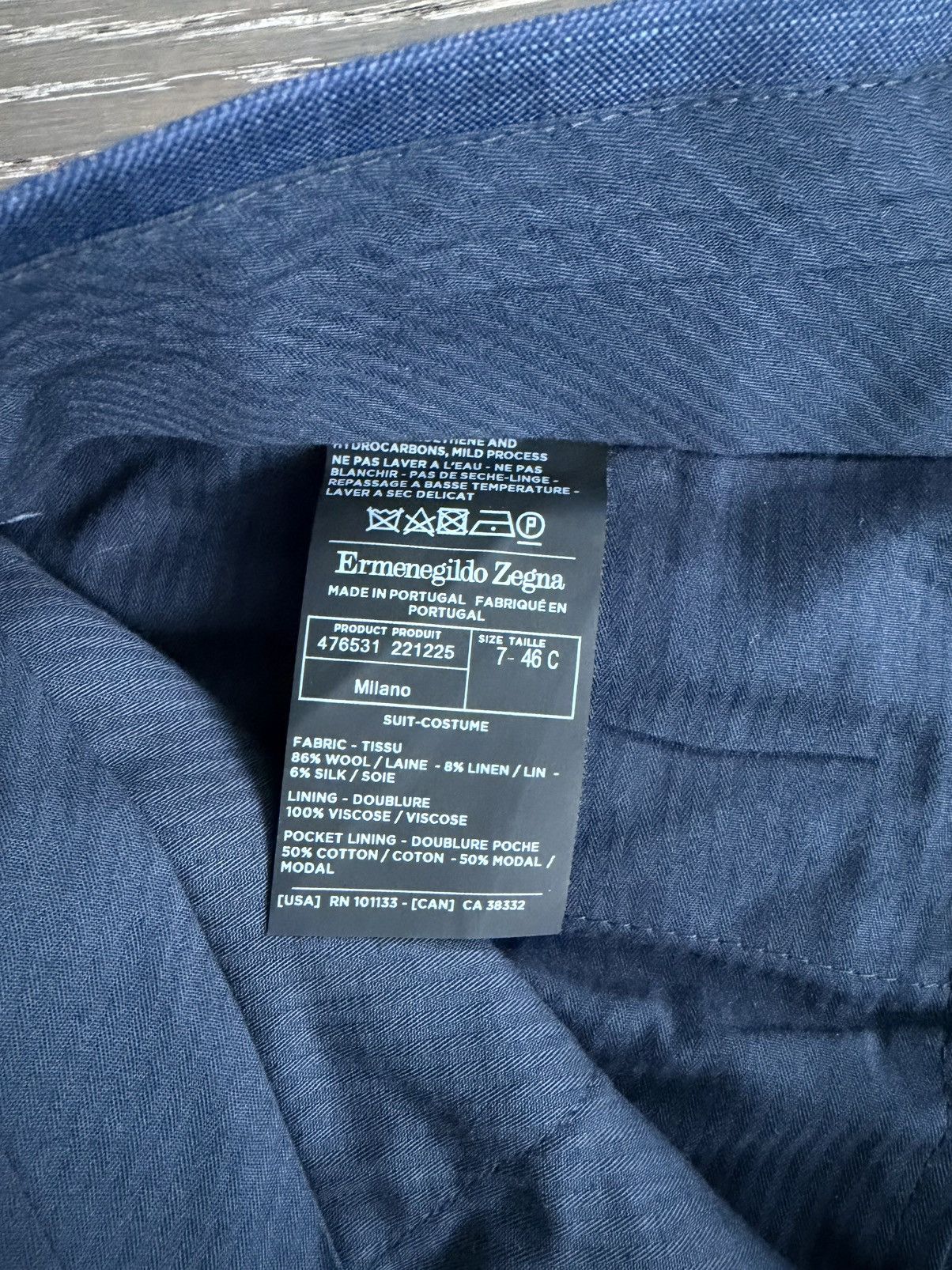 Ermenegildo Zegna Navy Wool Blend Trousers Size US 30 / EU 46 - 3 Thumbnail