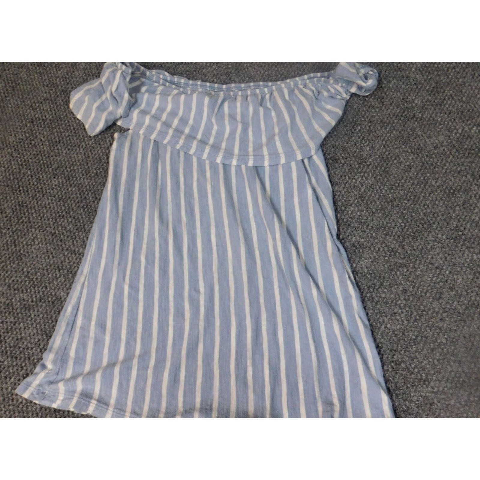 Old Navy Old Navy Womens Blouse L Blue Striped Crew Neck Pullover Dolman Sleeve Cotton Casual Regular Stretch Size L / US 10 / IT 46 - 4 Thumbnail