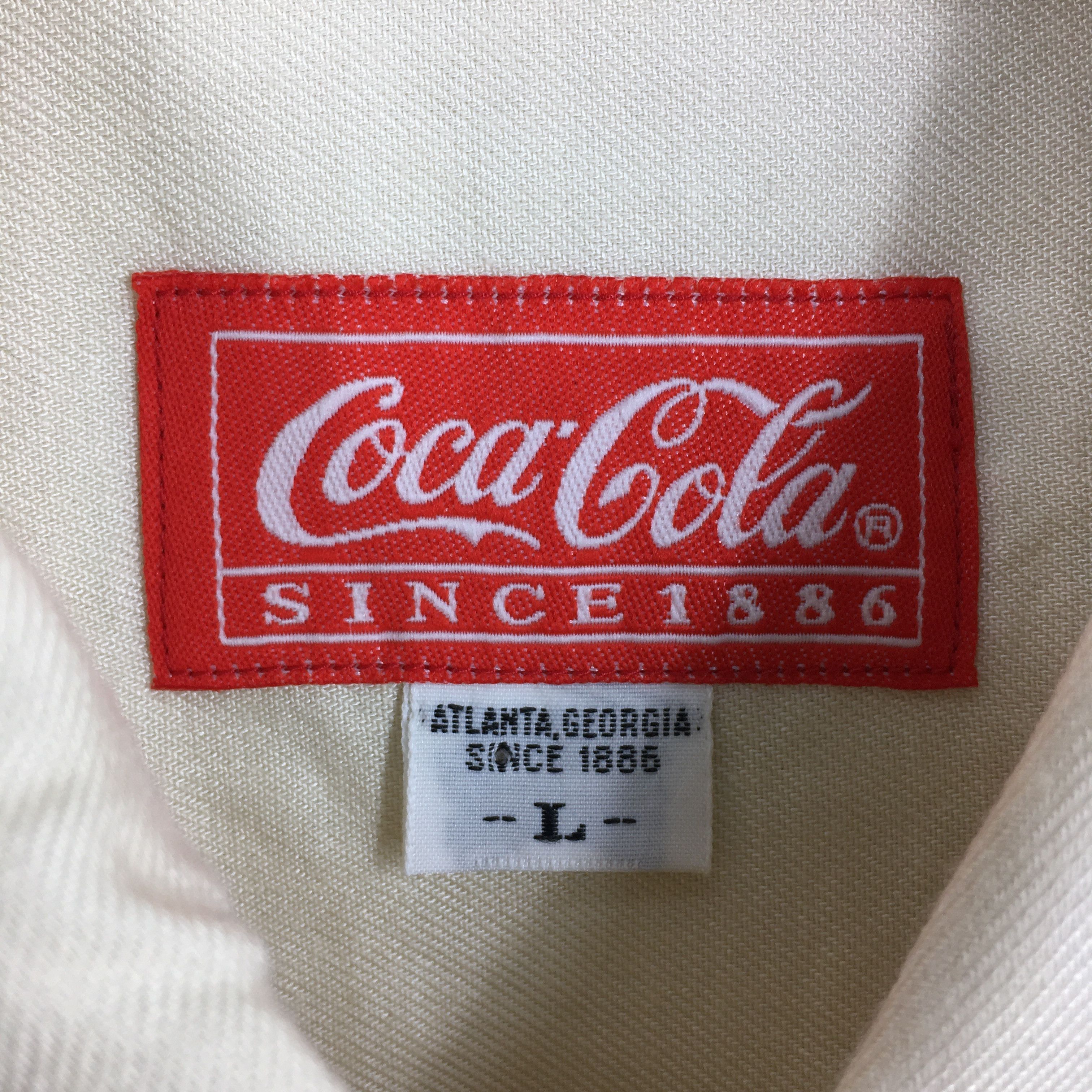 Designer Vintage 80's Coca Cola Flannel Yellow Rayon Shirt Large Size US L / EU 52-54 / 3 - 4 Thumbnail