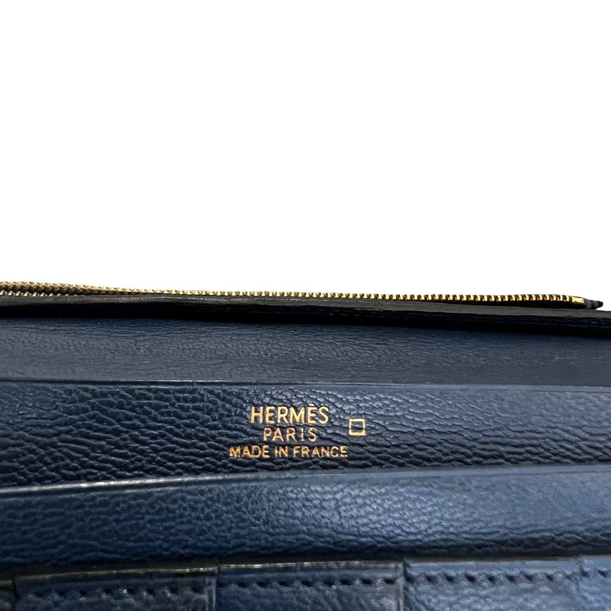 Hermes HERMES Bearn Crocodile Porosus Navy Gold Hardware Wallet Size ONE SIZE - 4 Thumbnail