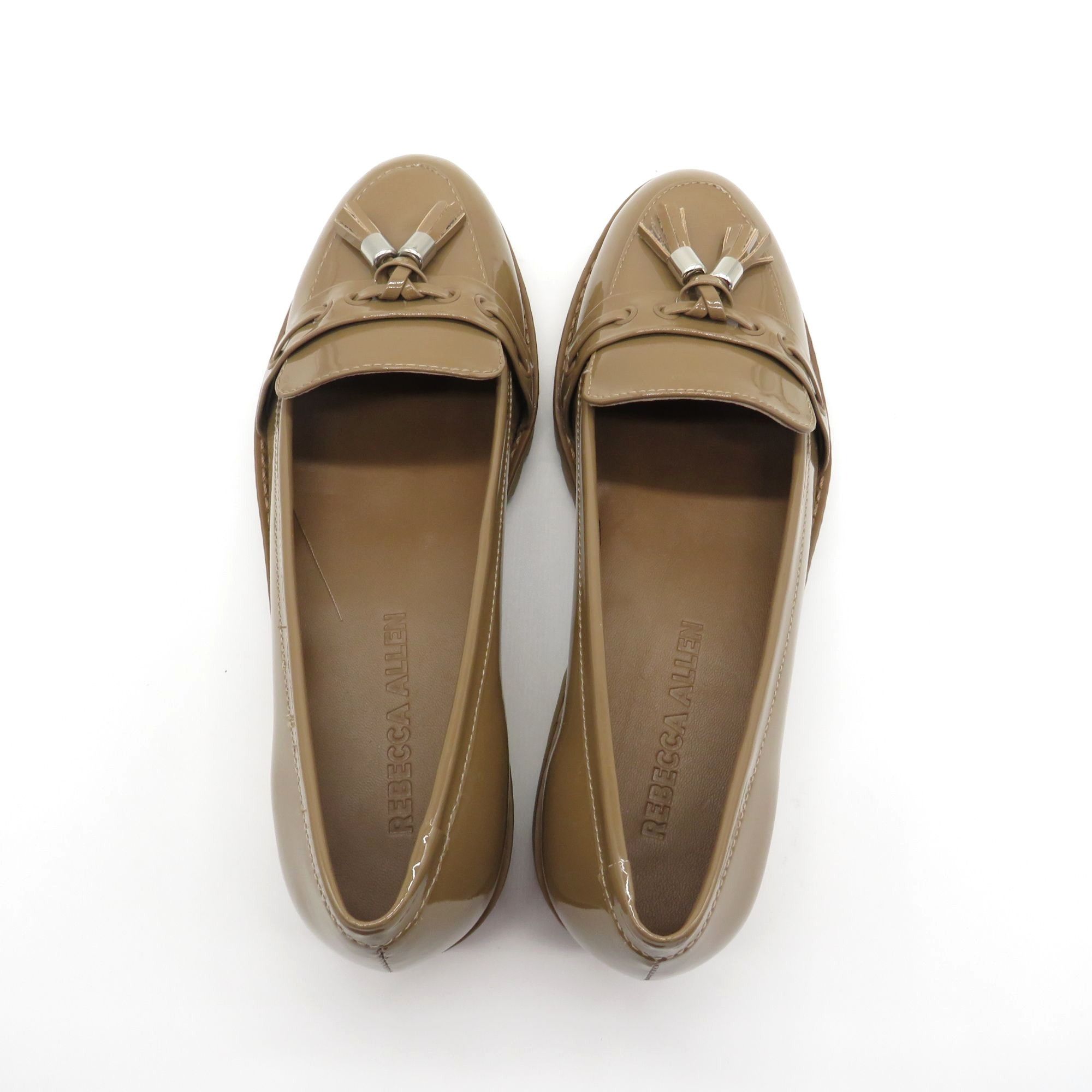 Other Rebecca Allen Women's Patent Leather Nude Loafers Tassels Size US 6.5 / IT 36.5 - 4 Thumbnail
