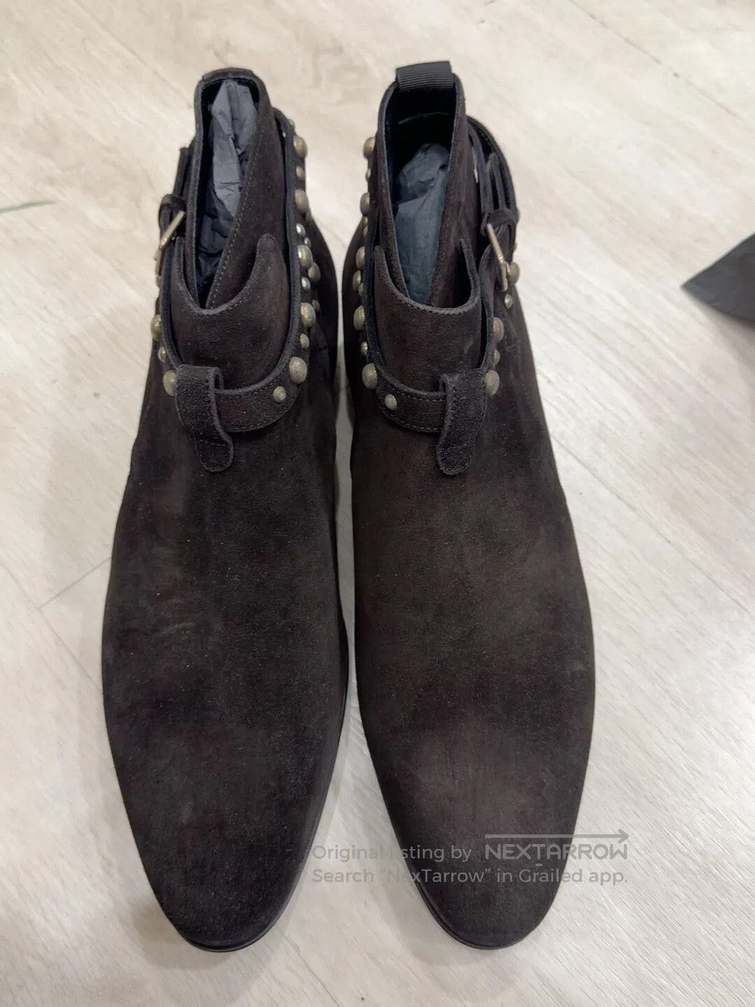 Saint Laurent Paris 19SS Runway Studded Dakota Chelsea Boots sz41