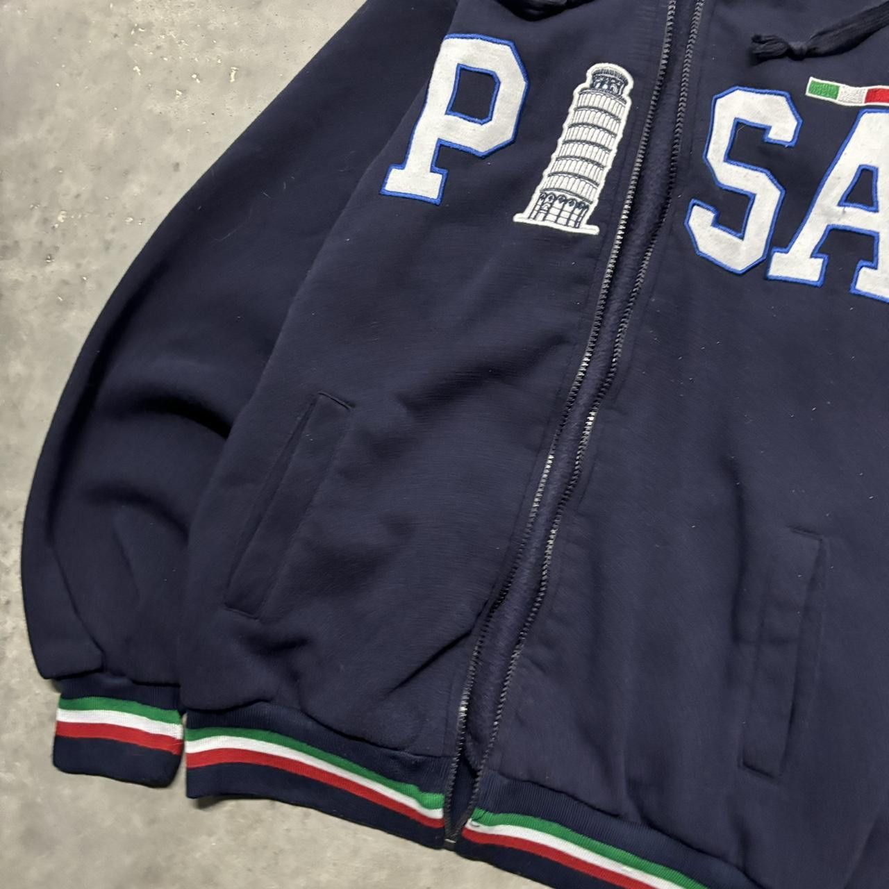 Japanese Brand × Vintage Vintage Y2K/2000s Navy Blue Pisa Italy Streetwear Hoodie! Size US M / EU 48-50 / 2 - 3 Thumbnail