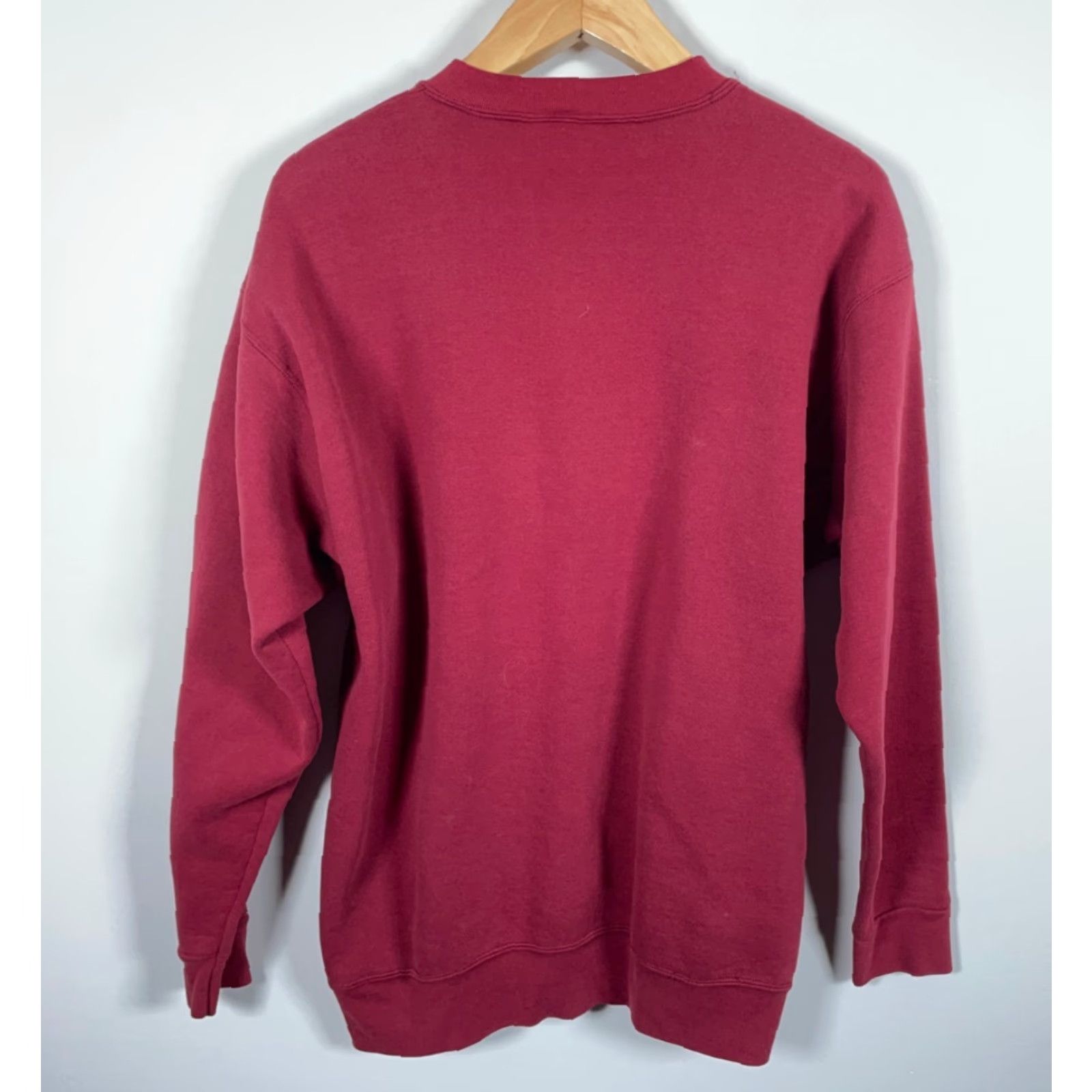 Vintage VINTAGE Oneita Michigan Sweatshirt Men XL Dark Red Embroidered Deer Crewneck Heavyweight Cotton Blend Fleece 90s Size US XL / EU 56 / 4 - 2 Thumbnail