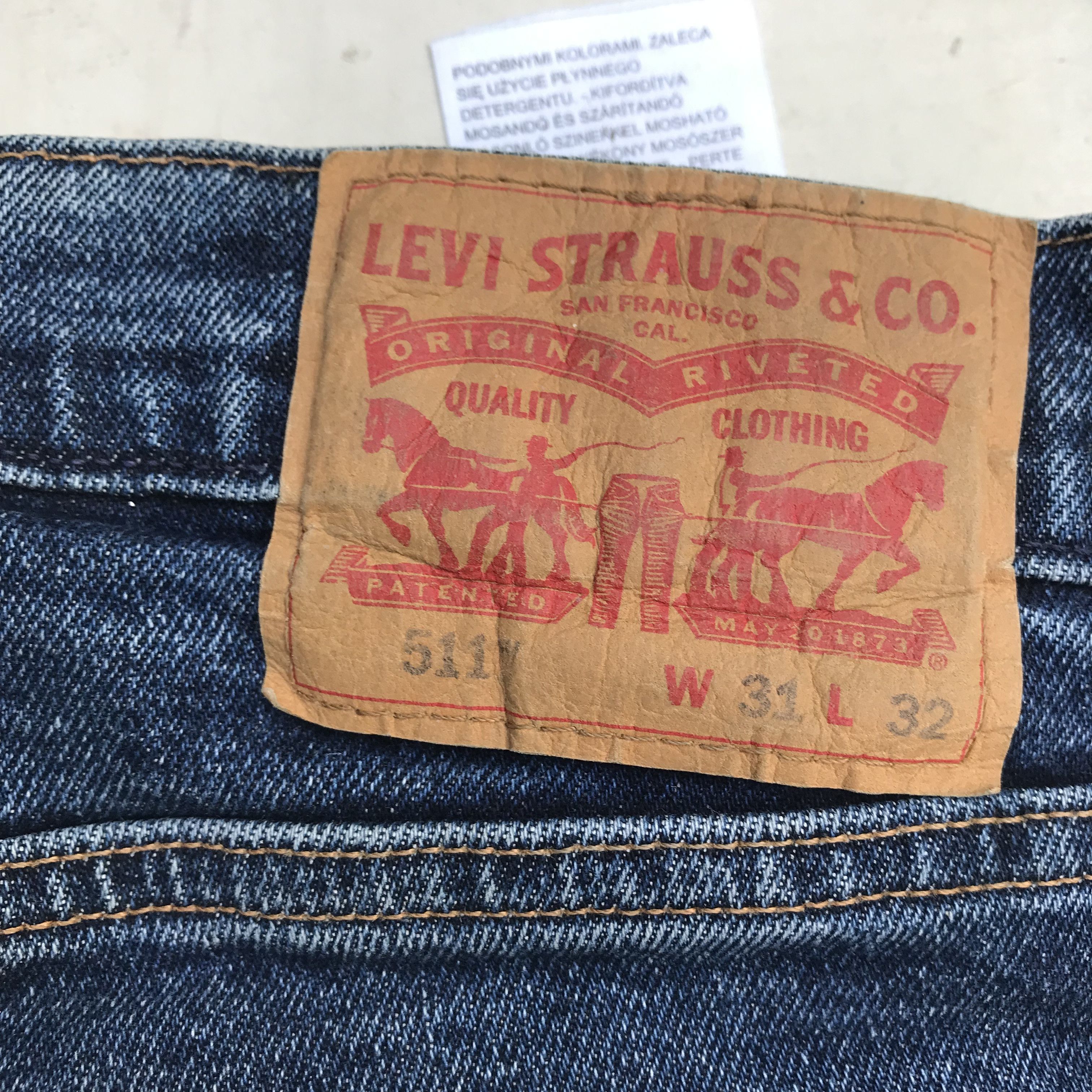 Levi's Levis 511 indigo blue denim jeans pants blue indigo Size US 31 - 4 Thumbnail