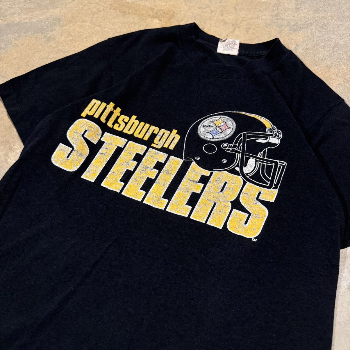 Vintage 80s Pittsburgh Steelers Faded Distressed Paper Thin Tee ERD Size US S / EU 44-46 / 1 - 3 Thumbnail