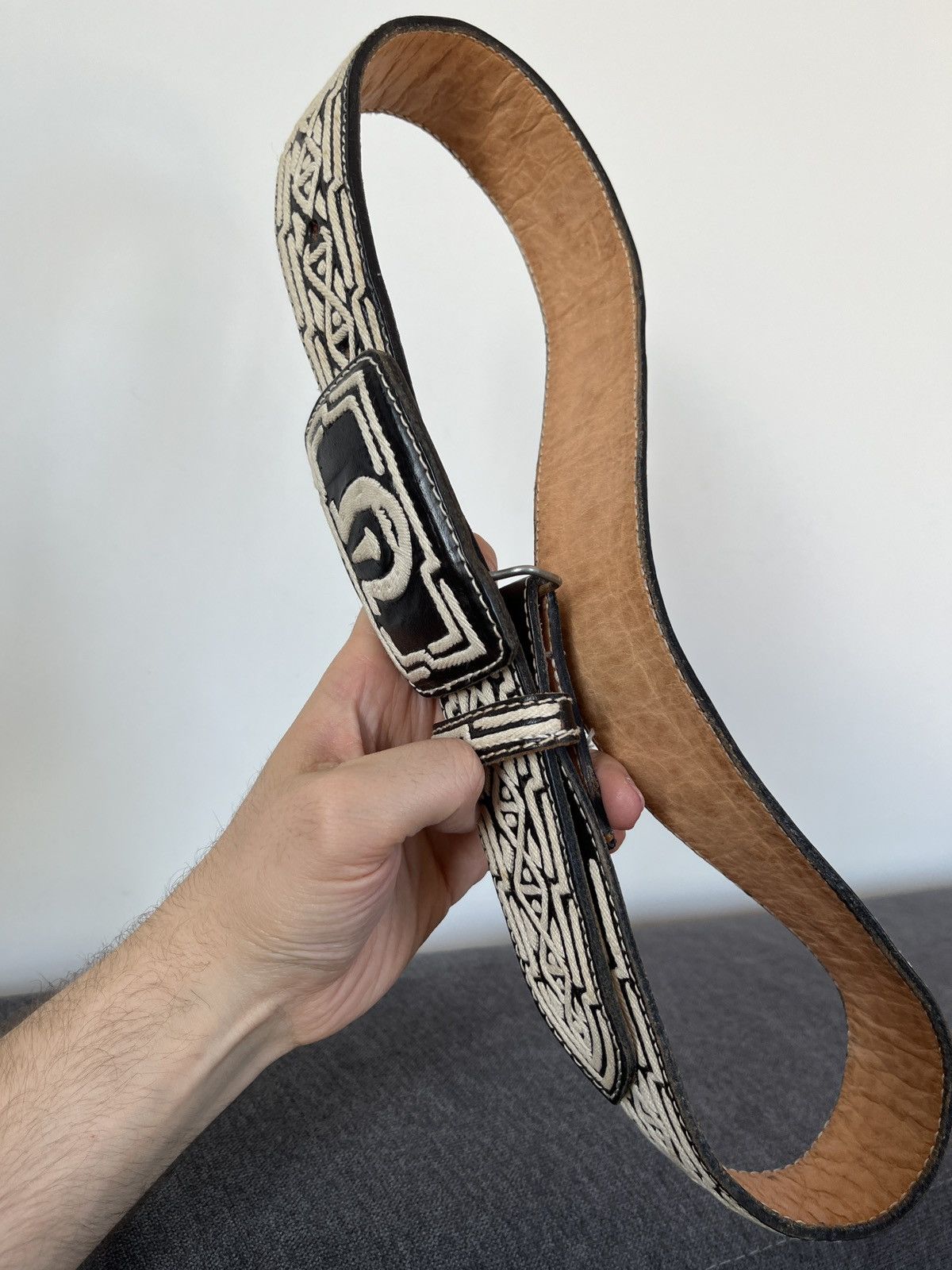Cowboy Equipment Vintage Handcrafted Leather Belt Cowboy Western Biker Style Size ONE SIZE - 15 Thumbnail