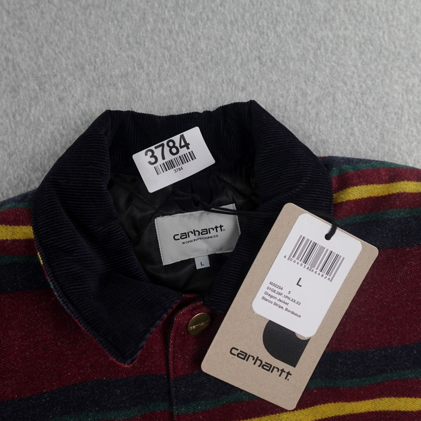 Carhartt Wip VINTAGE Carhartt WIP Oregon Jacket Mens Large (24X29) Burgundy Starco Stripe Workwear Size US L / EU 52-54 / 3 - 4 Thumbnail