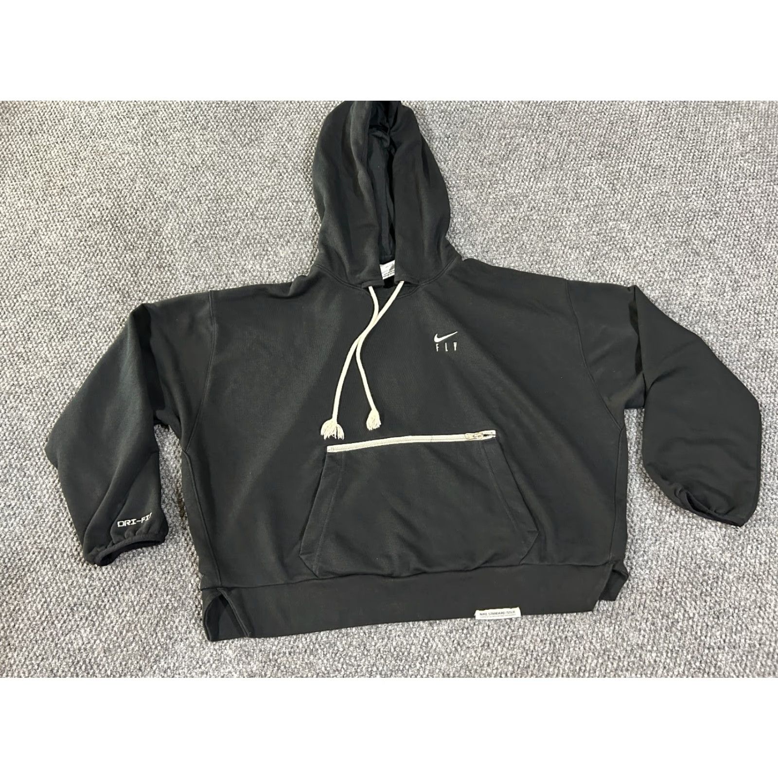 Nike Nike Hoodie Womens L Black Dri-FIT Pullover Logo Athletic Casual Hooded Pullover Long Sleeve Size L / US 10 / IT 46 - 2 Thumbnail