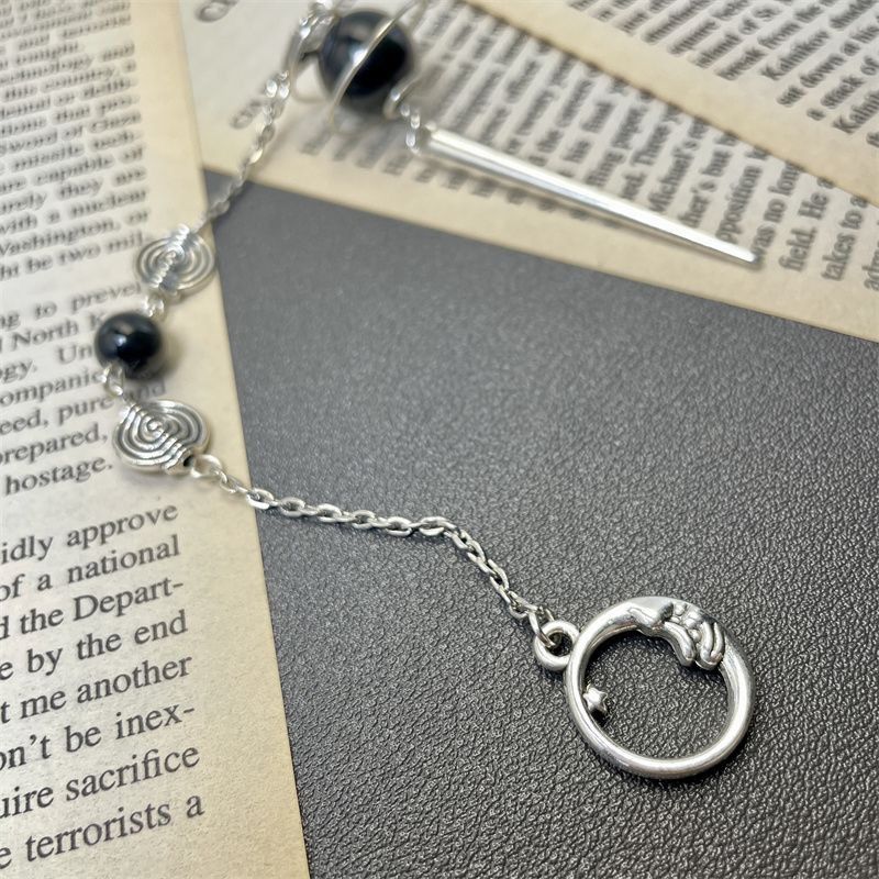 Other Black Orb Divination Pendulum Silver Tone Spike Size ONE SIZE - 5 Thumbnail
