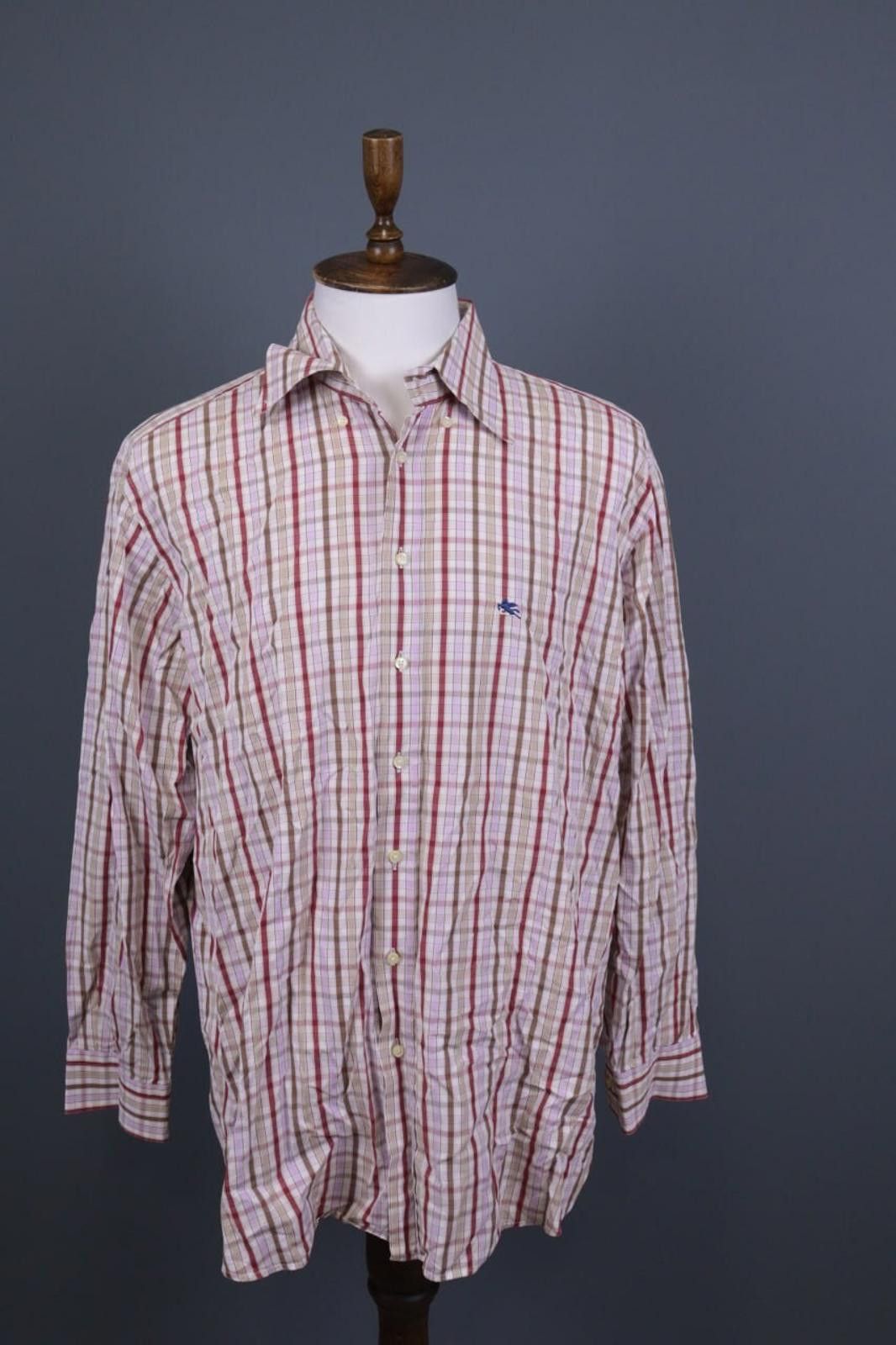 Etro Etro Multicolor Check Button Down Dress Shirt Size 46 Size US M / EU 48-50 / 2 - 1 Thumbnail