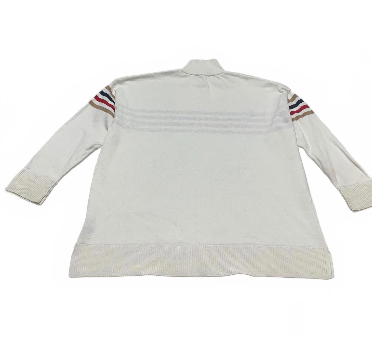 Tommy Hilfiger Tommy Hilfiger Men's Large Beige Striped Mock Neck Sweater Size US L / EU 52-54 / 3 - 2 Thumbnail