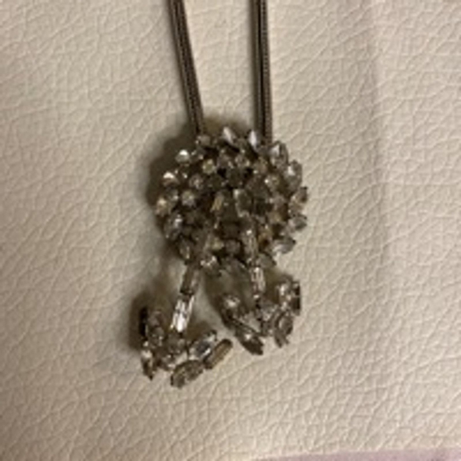 Other Vintage Sterling Silver Rhinestone Jewelry Necklace Signed Size ONE SIZE - 5 Thumbnail