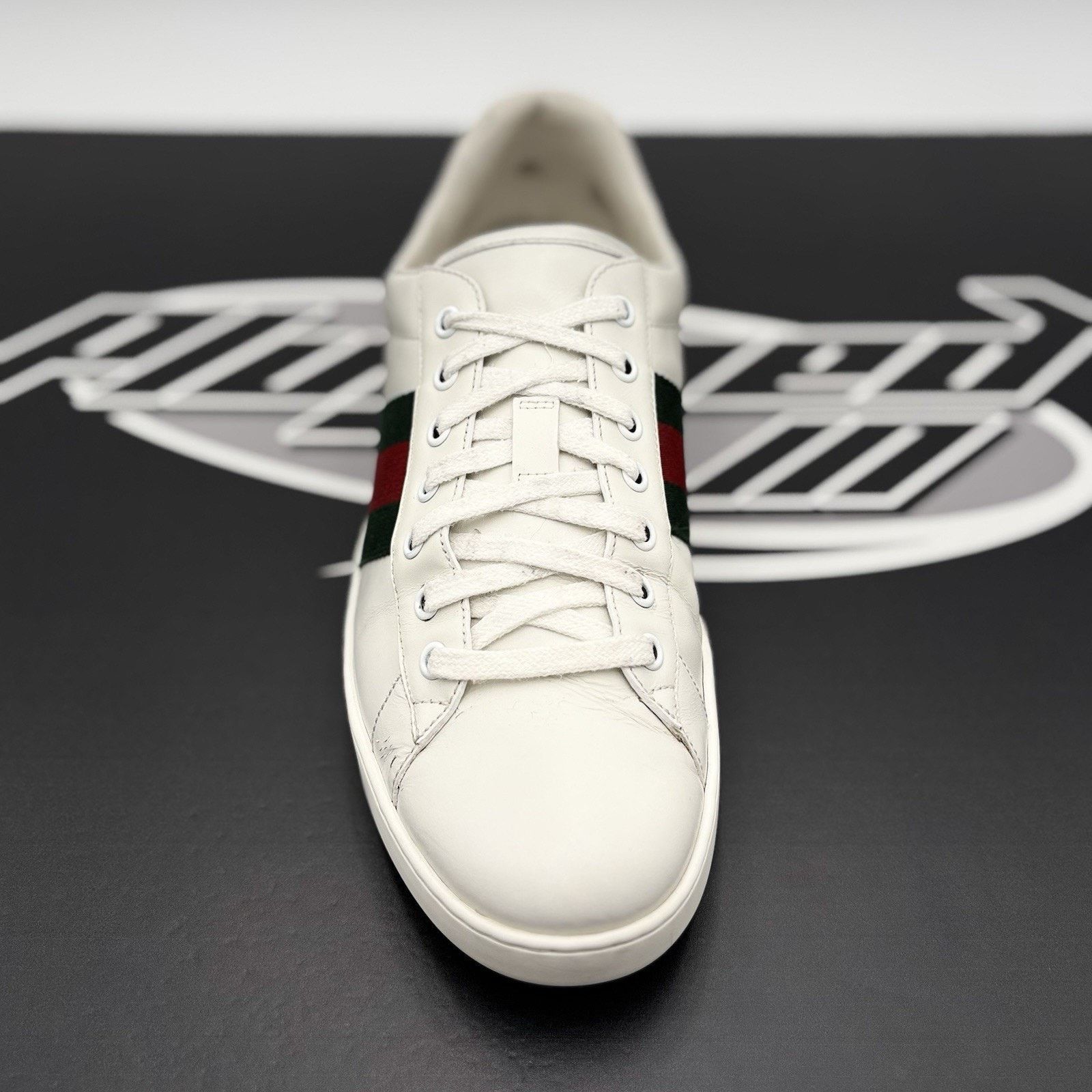 Gucci Gucci Ace Web ' White, Red, Green ' | GOOD CONDITION! Size US 10 / EU 43 - 5 Thumbnail
