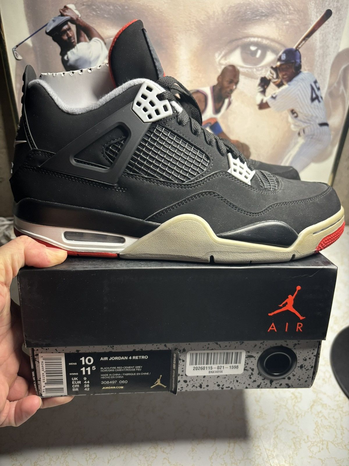Jordan Brand Jordan Retro 4 ‘bred’ Size US 10 / EU 43 - 1 Thumbnail