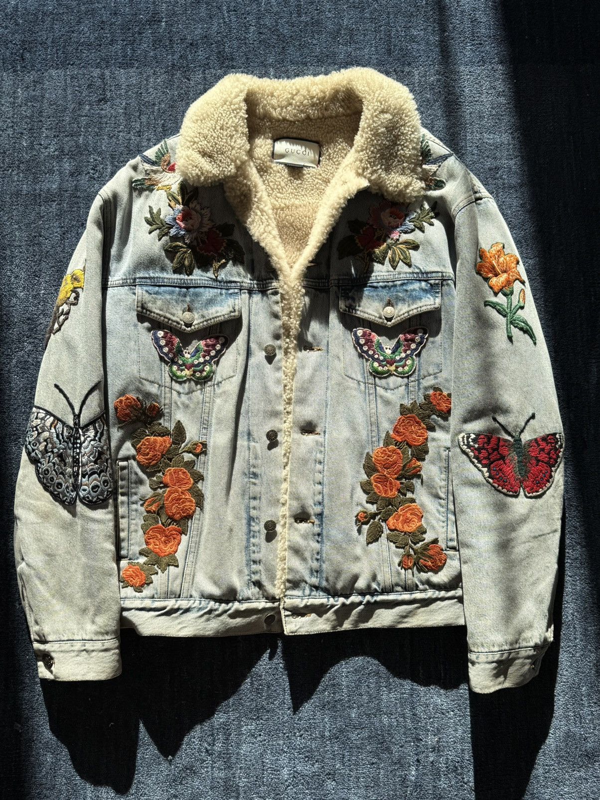 Gucci Gucci L'Aveugle Par Amour Shearling Denim jacket 46 Runway Size US L / EU 52-54 / 3 - 2 Thumbnail