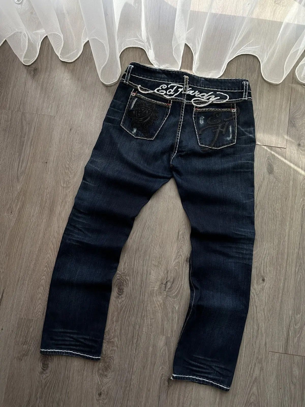 Christian Audigier × Ed Hardy × Vintage Vintage Ed Hardy Christian Audigier Denim Pants Size US 29 - 6 Thumbnail