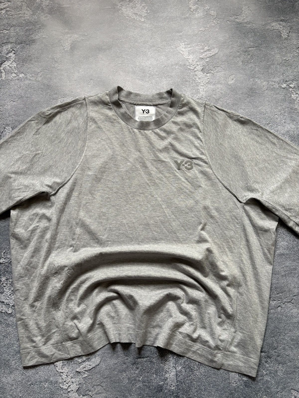 Y-3 Adidas Y-3 Yohji Yamamoto Logo Oversized Gray T-Shirt Size M Size M / US 6-8 / IT 42-44 - 2 Thumbnail