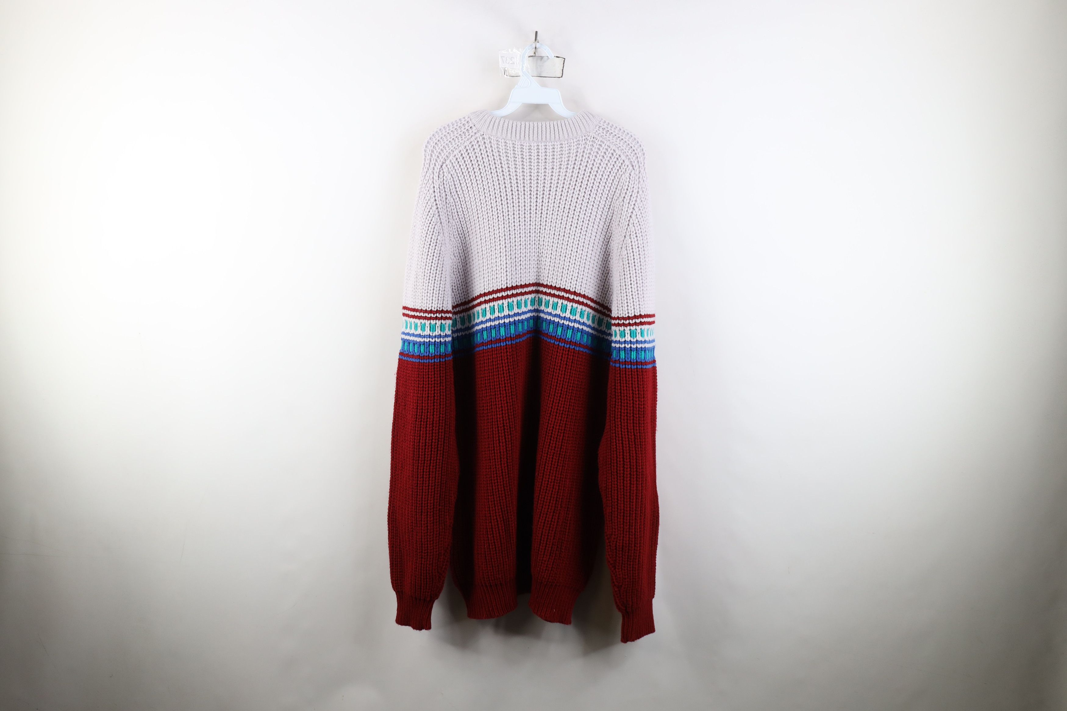 Vintage Vintage 90s Streetwear Chunky Ribbed Knit Crewneck Sweater Size US XL / EU 56 / 4 - 9 Thumbnail
