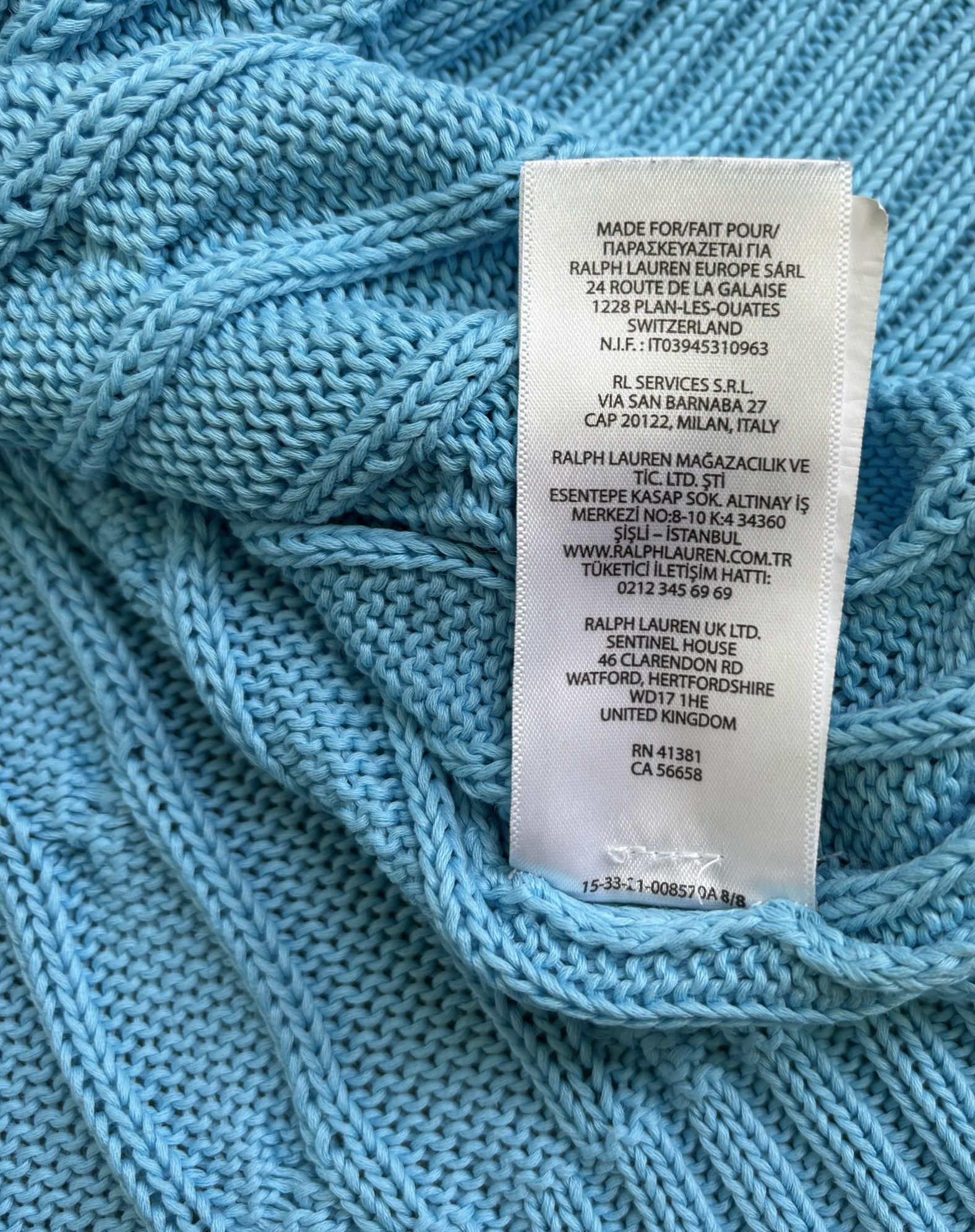 Polo Ralph Lauren Polo Ralph Lauren Cable V-Neck Baby Blue Sweater Size XL Size XL / US 12-14 / IT 48-50 - 16 Thumbnail