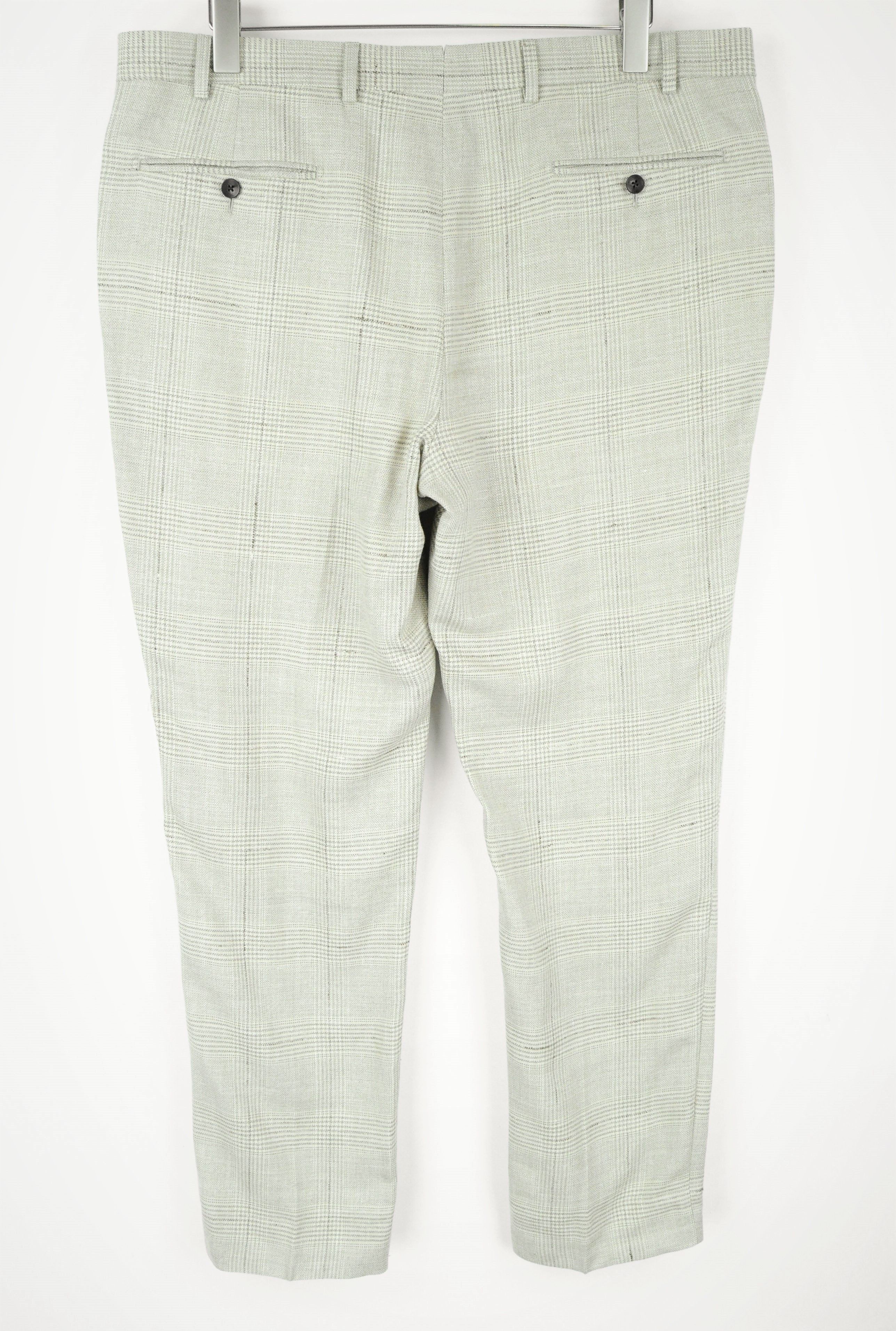 Suitsupply SOHO UK44R Brown Wool Silk Linen Checked Trousers 54607 Size US 44 / EU 60 - 2 Thumbnail