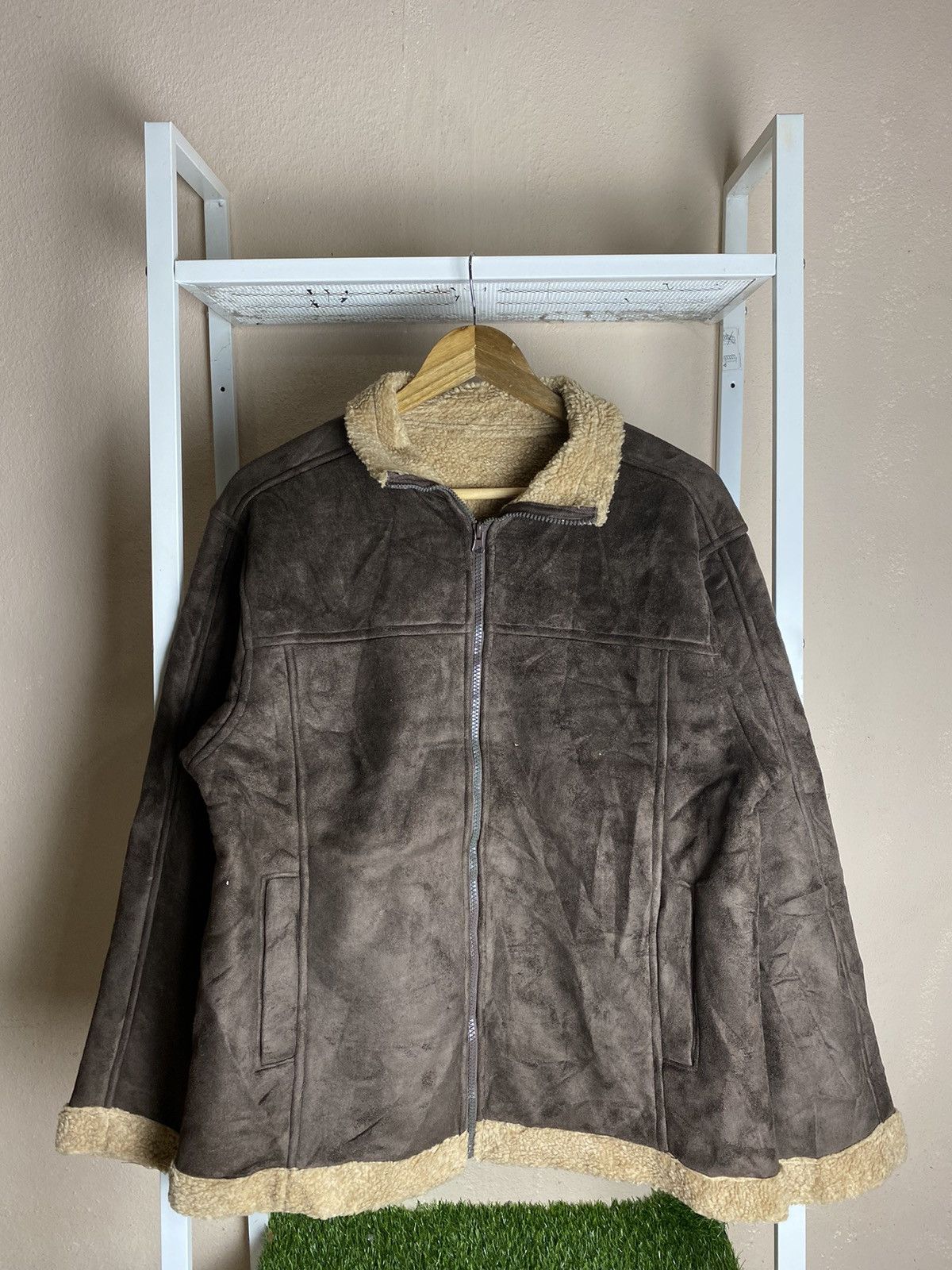 Vintage SUNTORY BOSS COFFEE Japanese Promo Suede Sherpa Lined Jacket Size US M / EU 48-50 / 2 - 1 Thumbnail