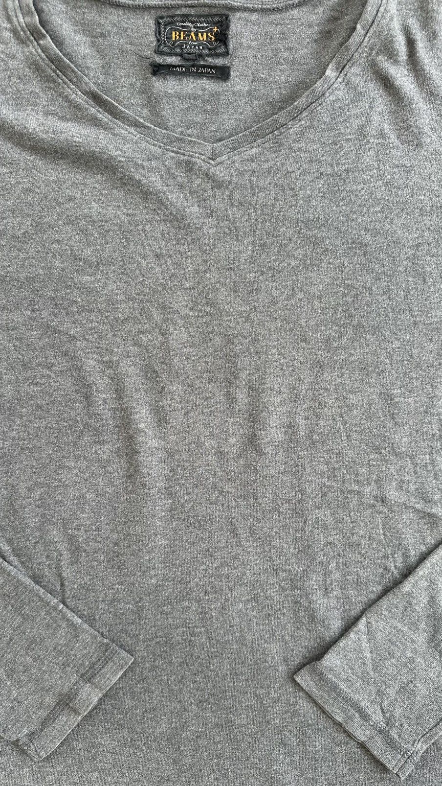 Vintage BEAMS PLUS V NECK LONG SLEEVE TEE Size US M / EU 48-50 / 2 - 3 Thumbnail