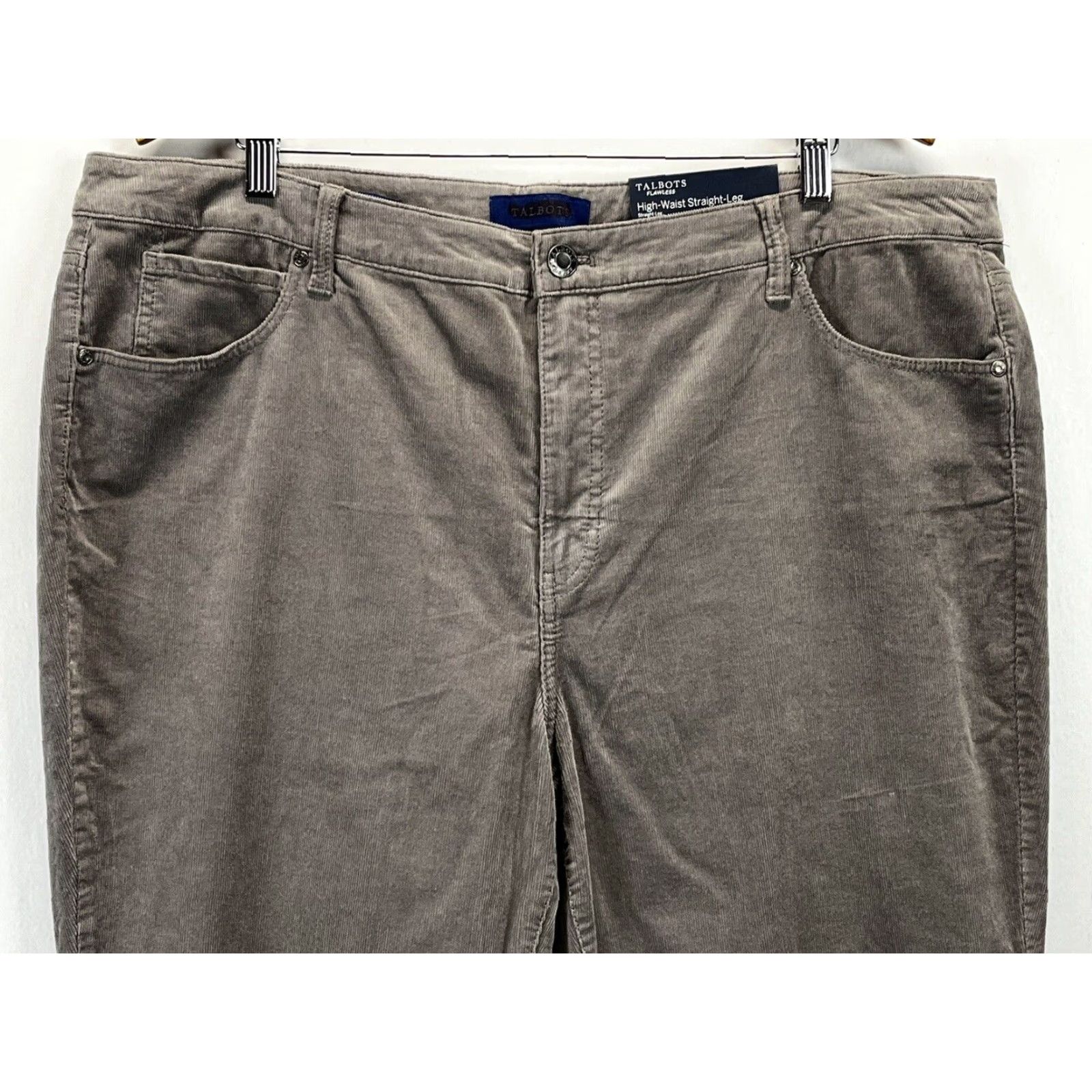 Talbots Talbots High Waist Straight Leg Corduroy Pants 18W Plus Gray Womens Size 40" / US 18 - 2 Thumbnail