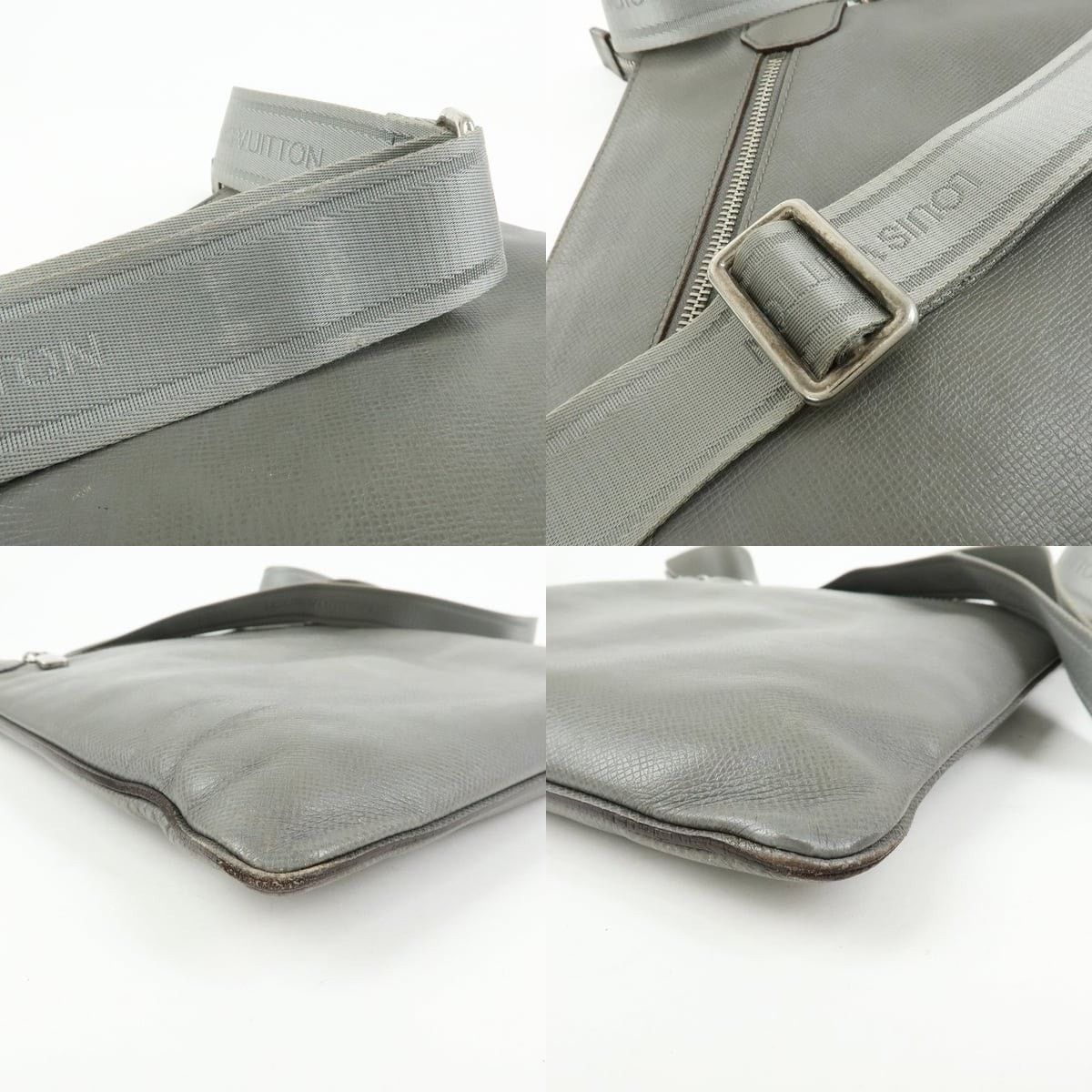 Louis Vuitton Louis Vuitton Taiga Sasha Crossbody Bag Leather Gray Size ONE SIZE - 4 Thumbnail