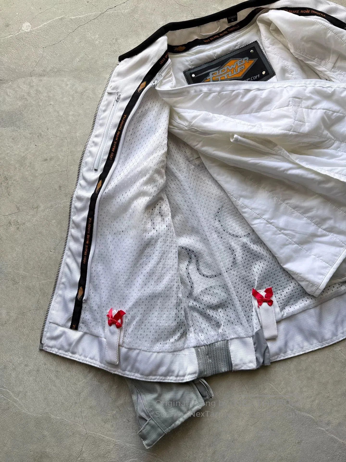 Vintage Vintage 00s Power Trip White Flame Biker Jacket. Size US XL / EU 56 / 4 - 7 Thumbnail