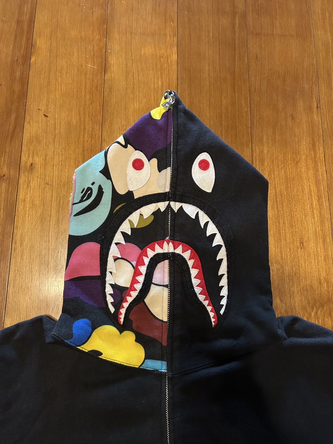 Bape Bape Black Multi Camo Half Shark Full Zip Hoodie Size US XL / EU 56 / 4 - 2 Thumbnail