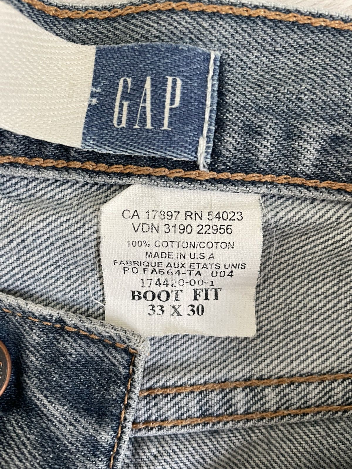 Gap Vintage Washed Gap Jeans Baggy Boot Cut Fit Grunge Y2k Opium Size US 33 - 9 Thumbnail