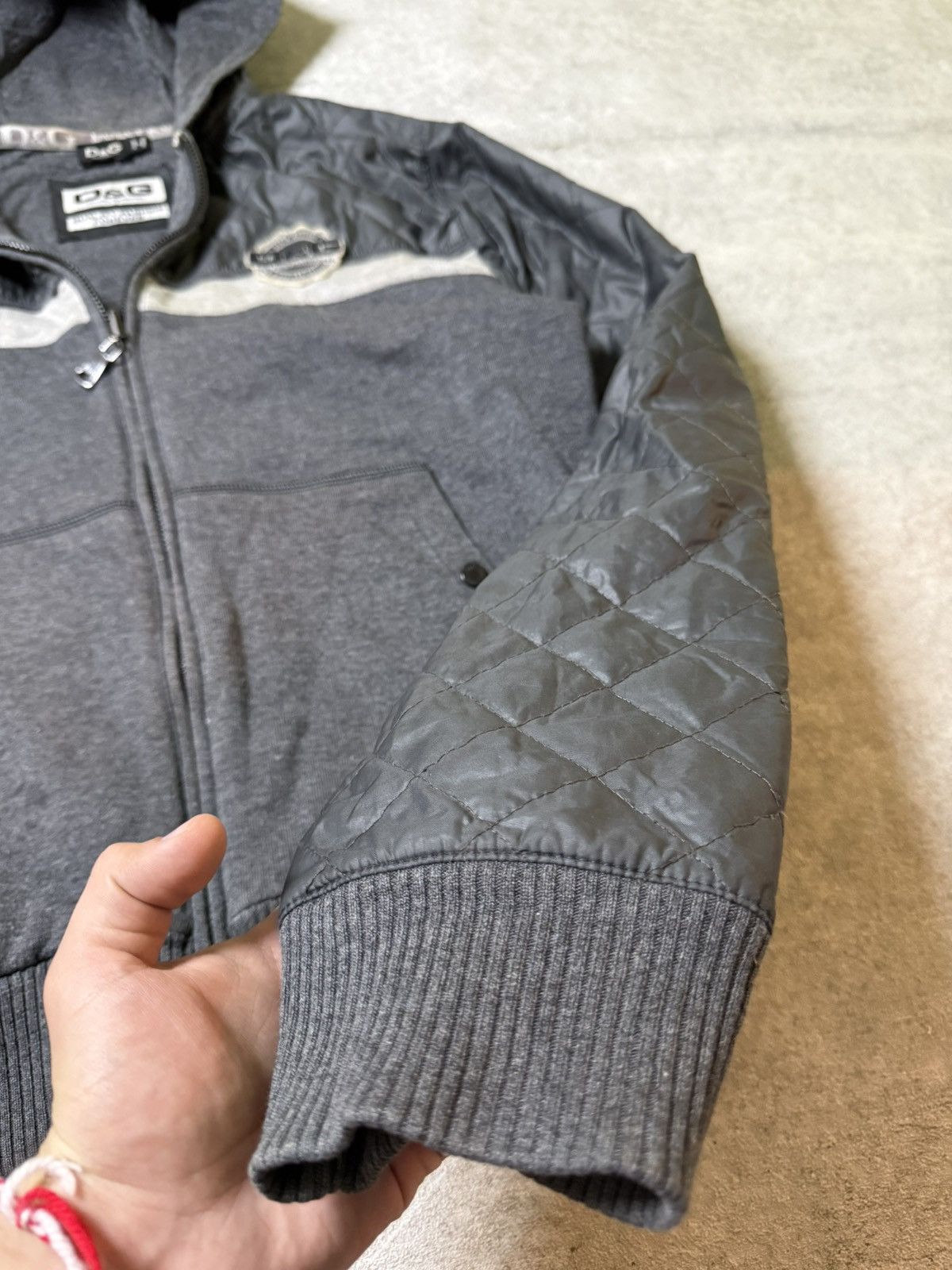 Dolce & Gabbana AW2007 Dolce & Gabbana Quilted Zip-up Grey Jacket Size US L / EU 52-54 / 3 - 13 Thumbnail