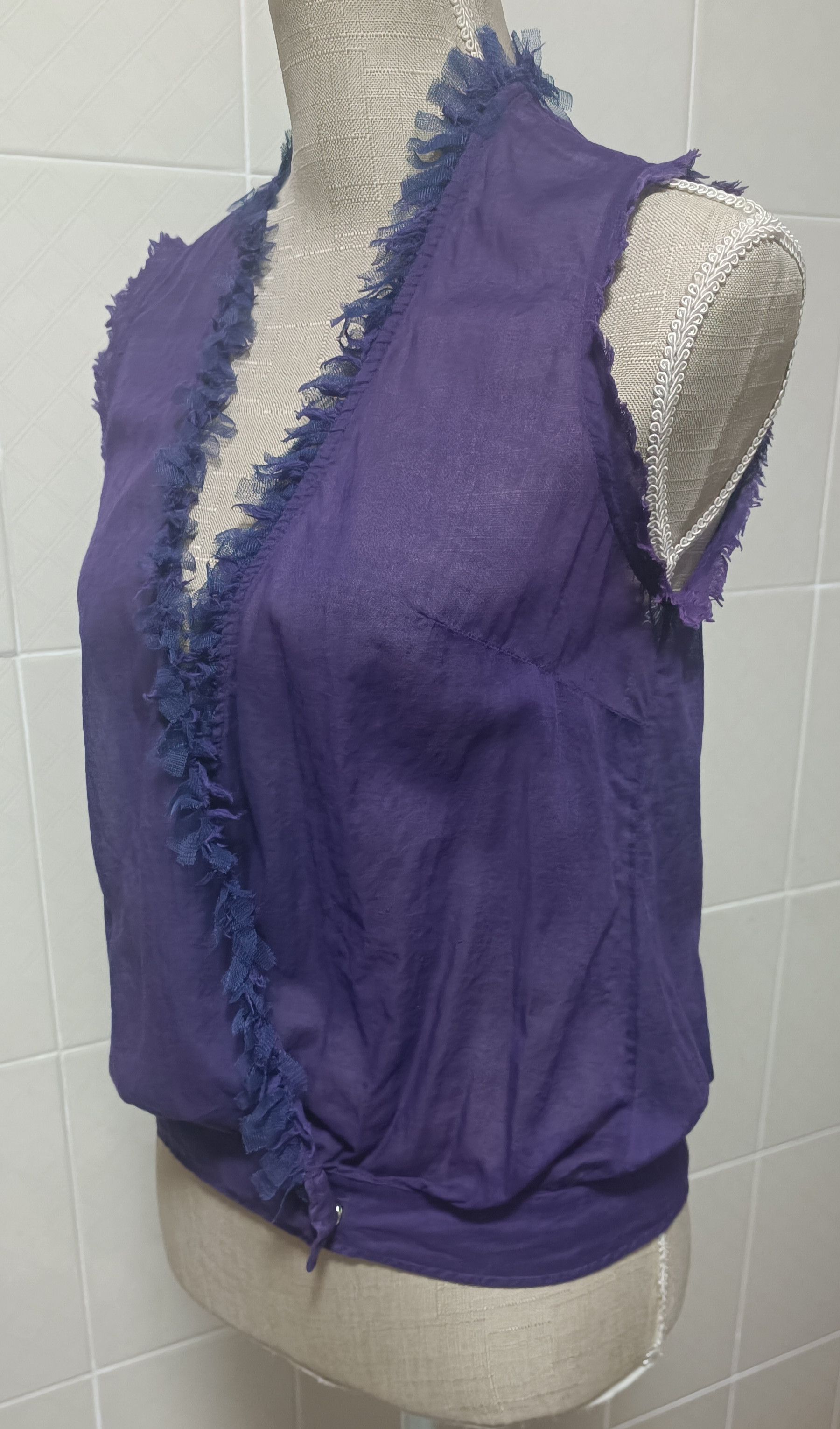 Jean Paul Gaultier Purple blouse with fringes Size M / US 6-8 / IT 42-44 - 2 Thumbnail