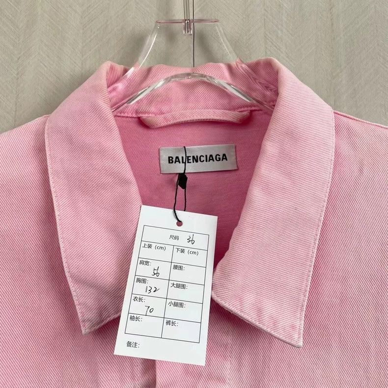 Balenciaga Balenciaga size 36 Embroidered LOGO pink washed denim jack Size US XS / EU 42 / 0 - 2 Thumbnail
