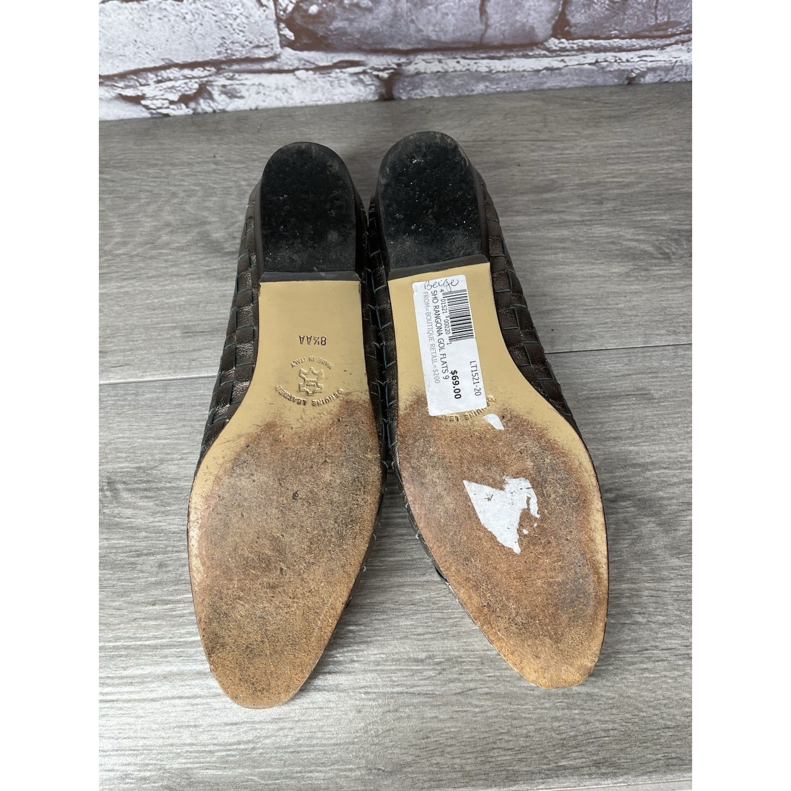 Santoni Rangoni Firenze Pewter Silver Leather Woven Weaves Flats Wom Size US 8.5 / IT 38.5 - 16 Thumbnail