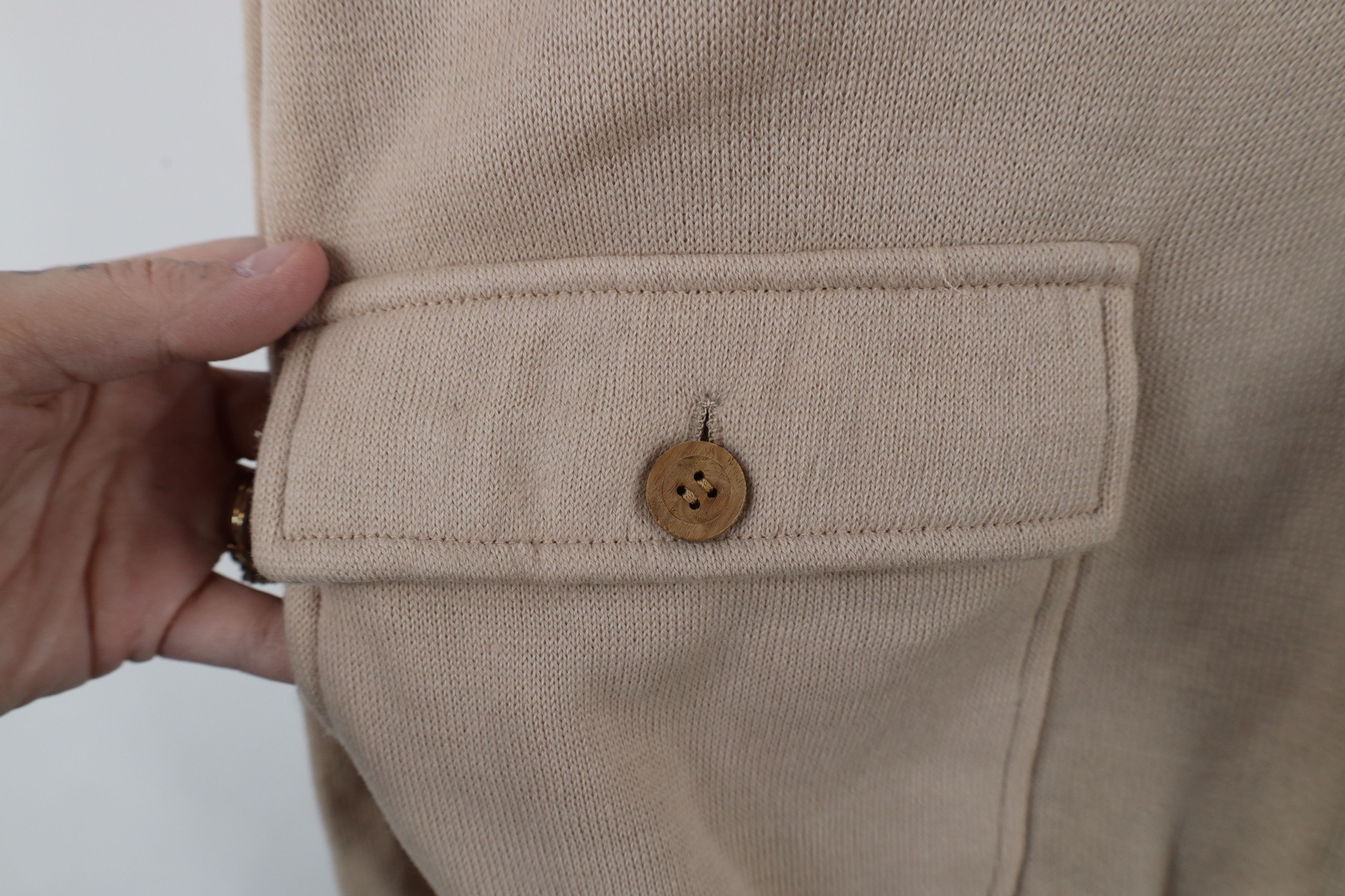 Vintage Vintage 70s Streetwear Henley Pullover Hoodie Sweater Beige Size US XL / EU 56 / 4 - 5 Thumbnail