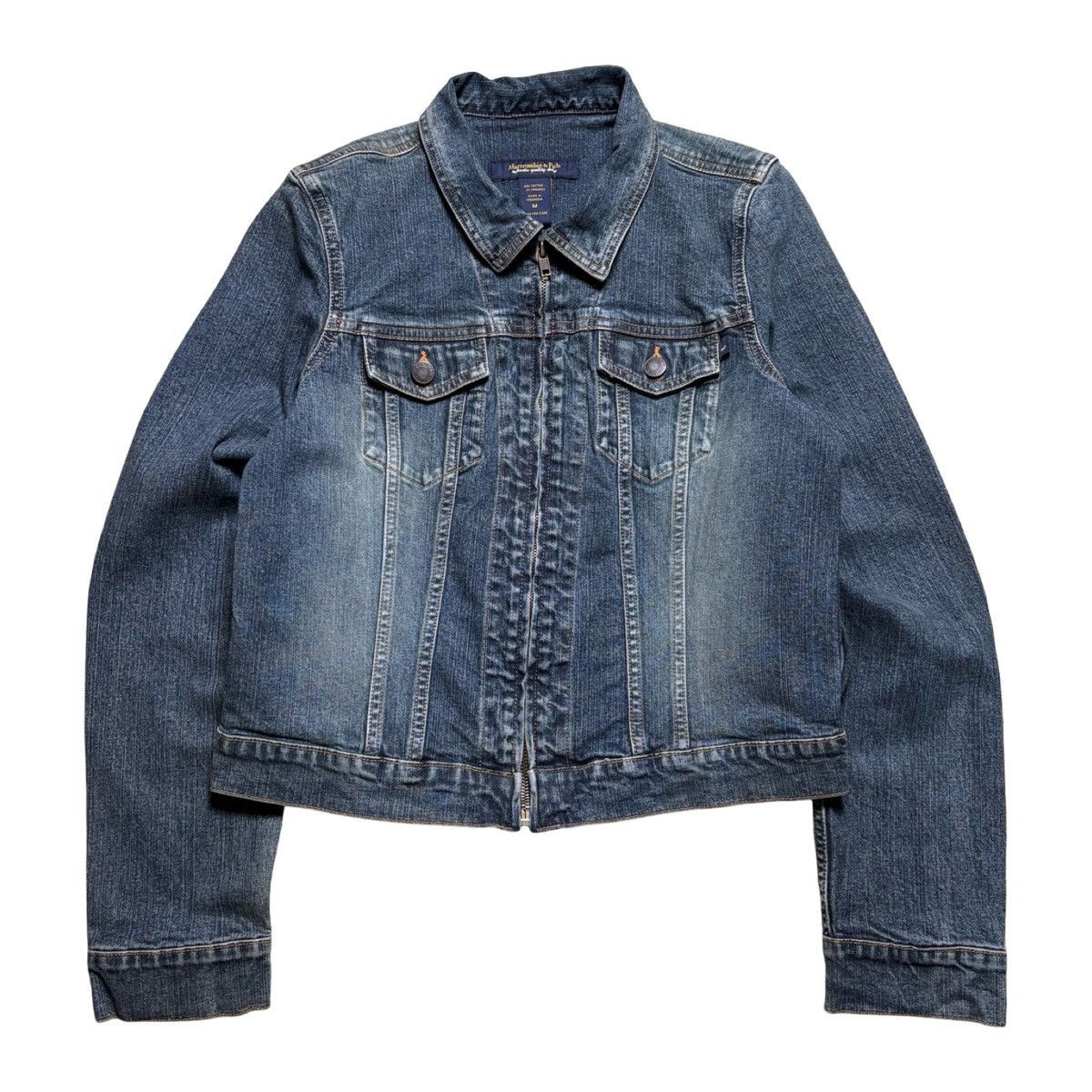 Abercrombie & Fitch Y2K Abercrombie & Fitch Light Wash Zip Front Denim Jacket M Size M / US 6-8 / IT 42-44 - 1 Thumbnail